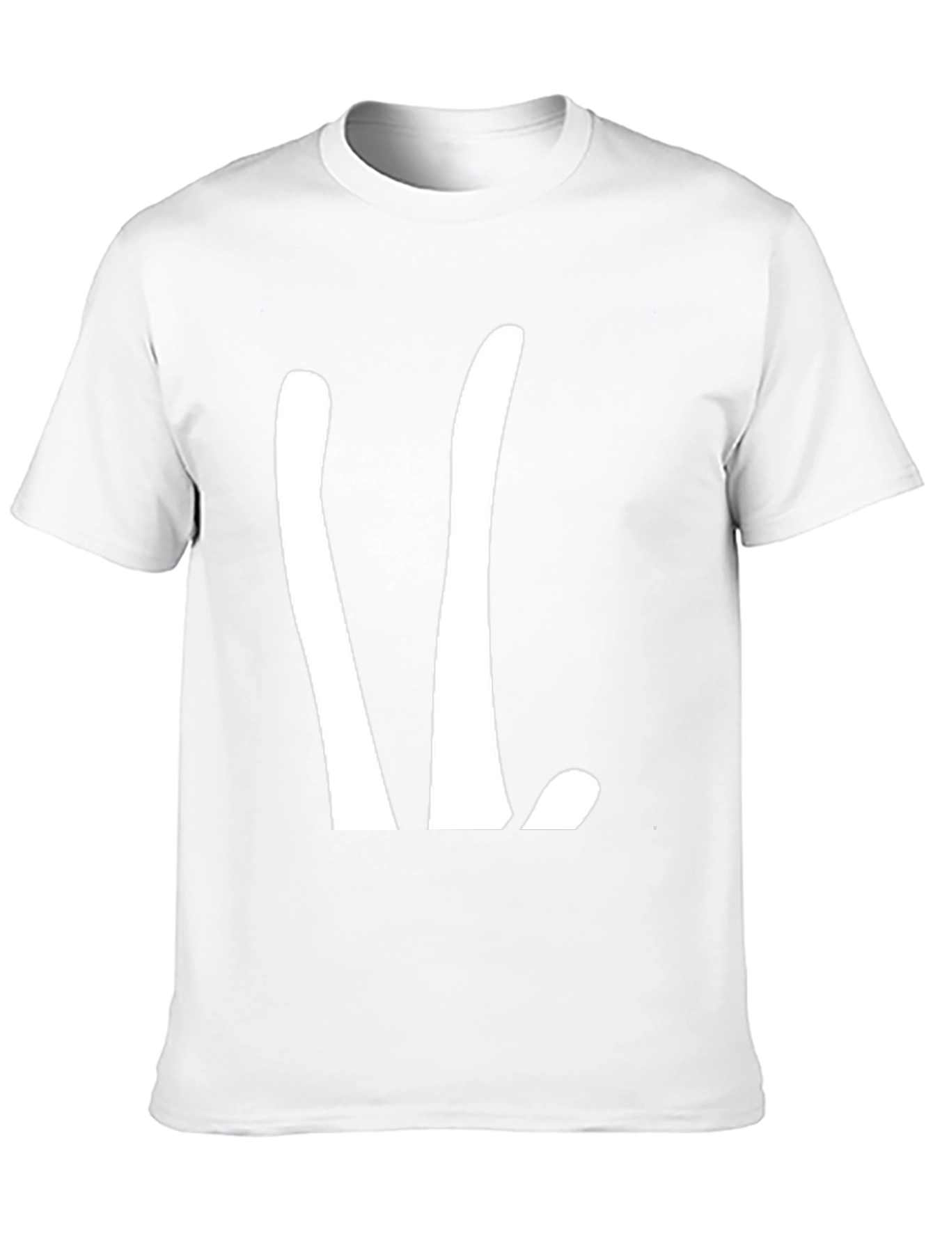 Abstract White Design on Black T-Shirt