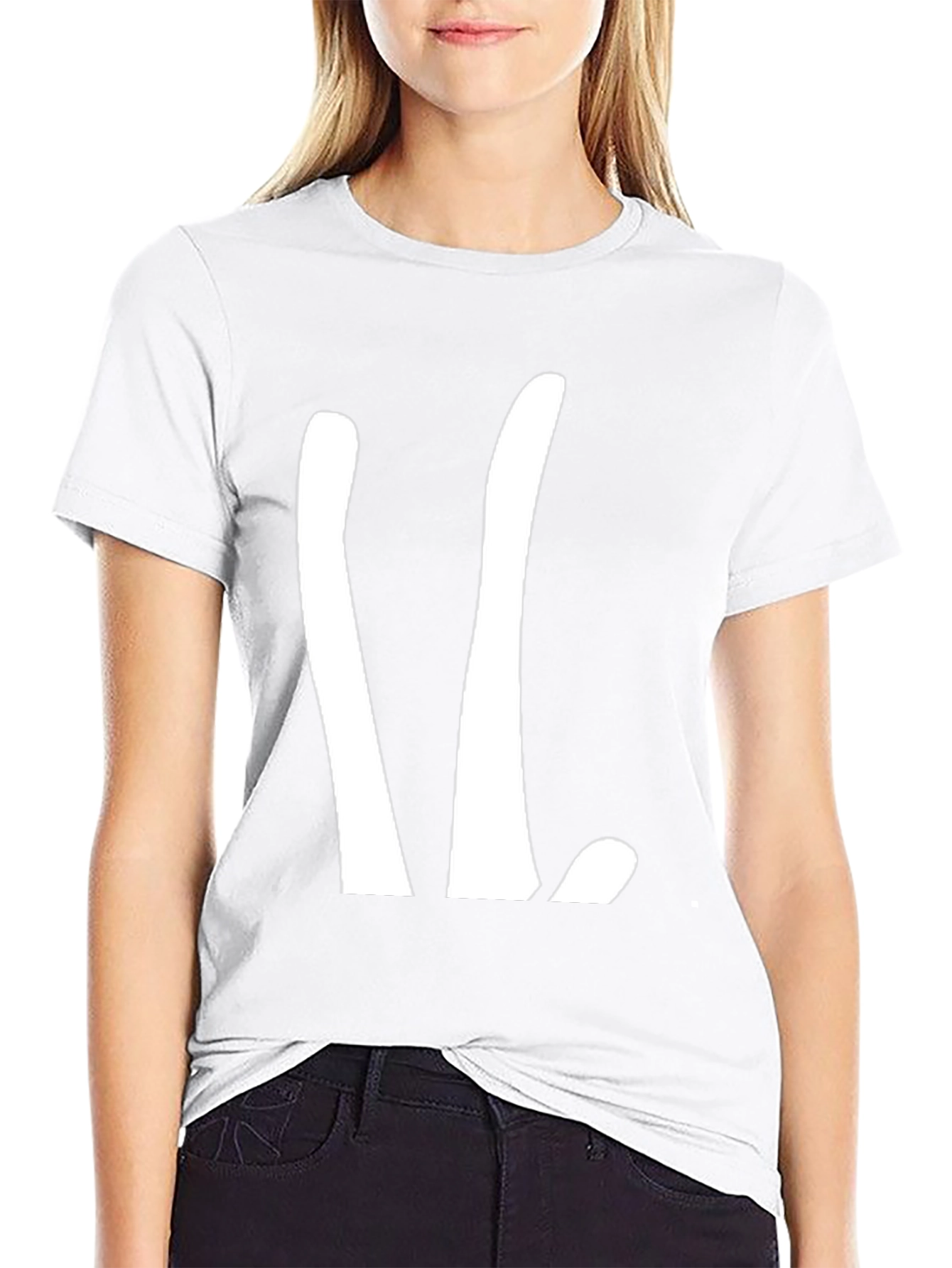Abstract White Design on Black T-Shirt