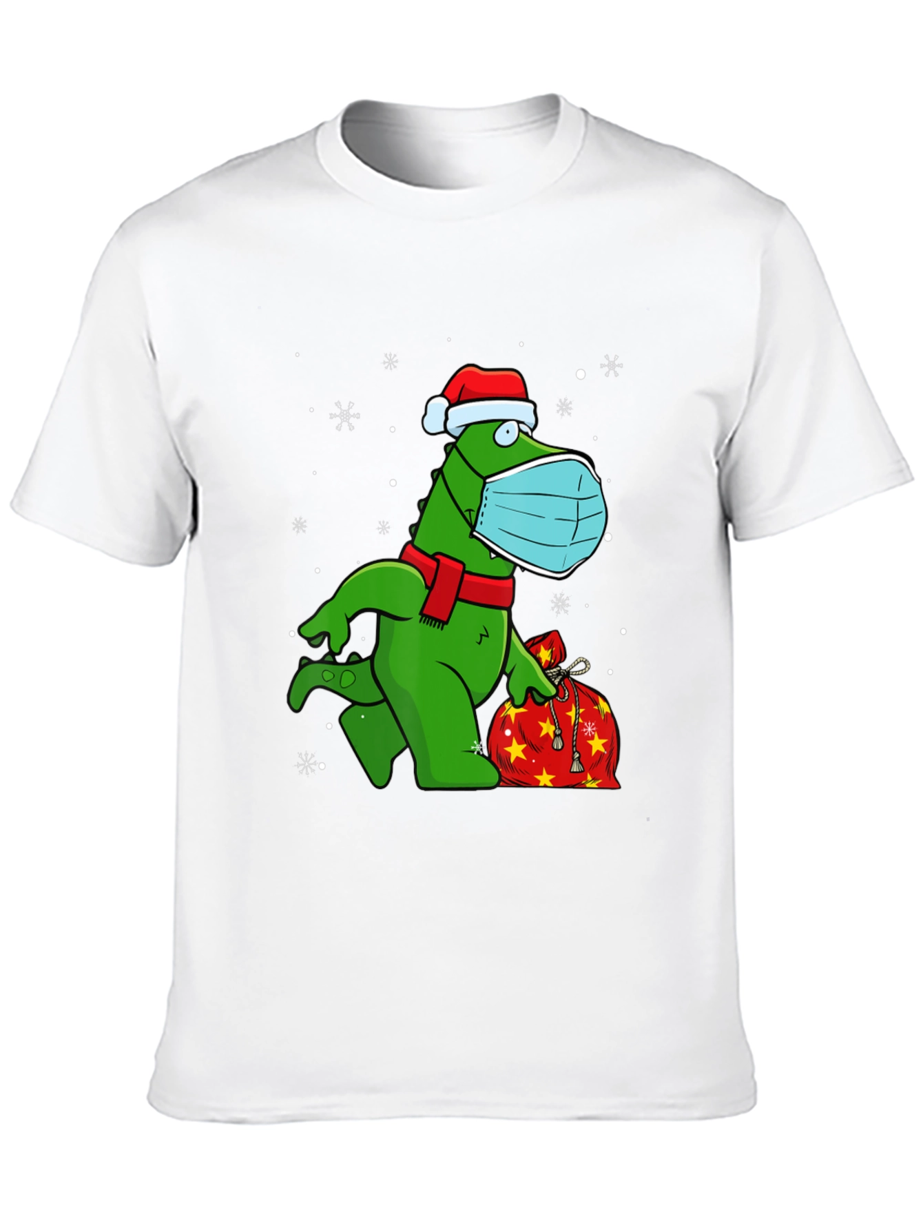 Festive Dino Wearing Mask T-Shirt