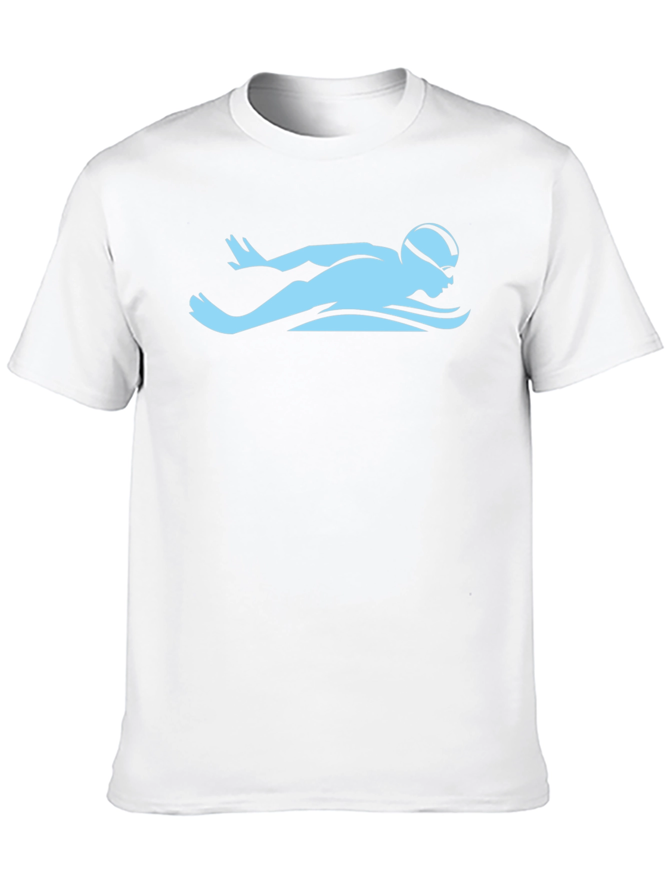 Swimmer Graphic Tee - Black Cotton Casual Shirt