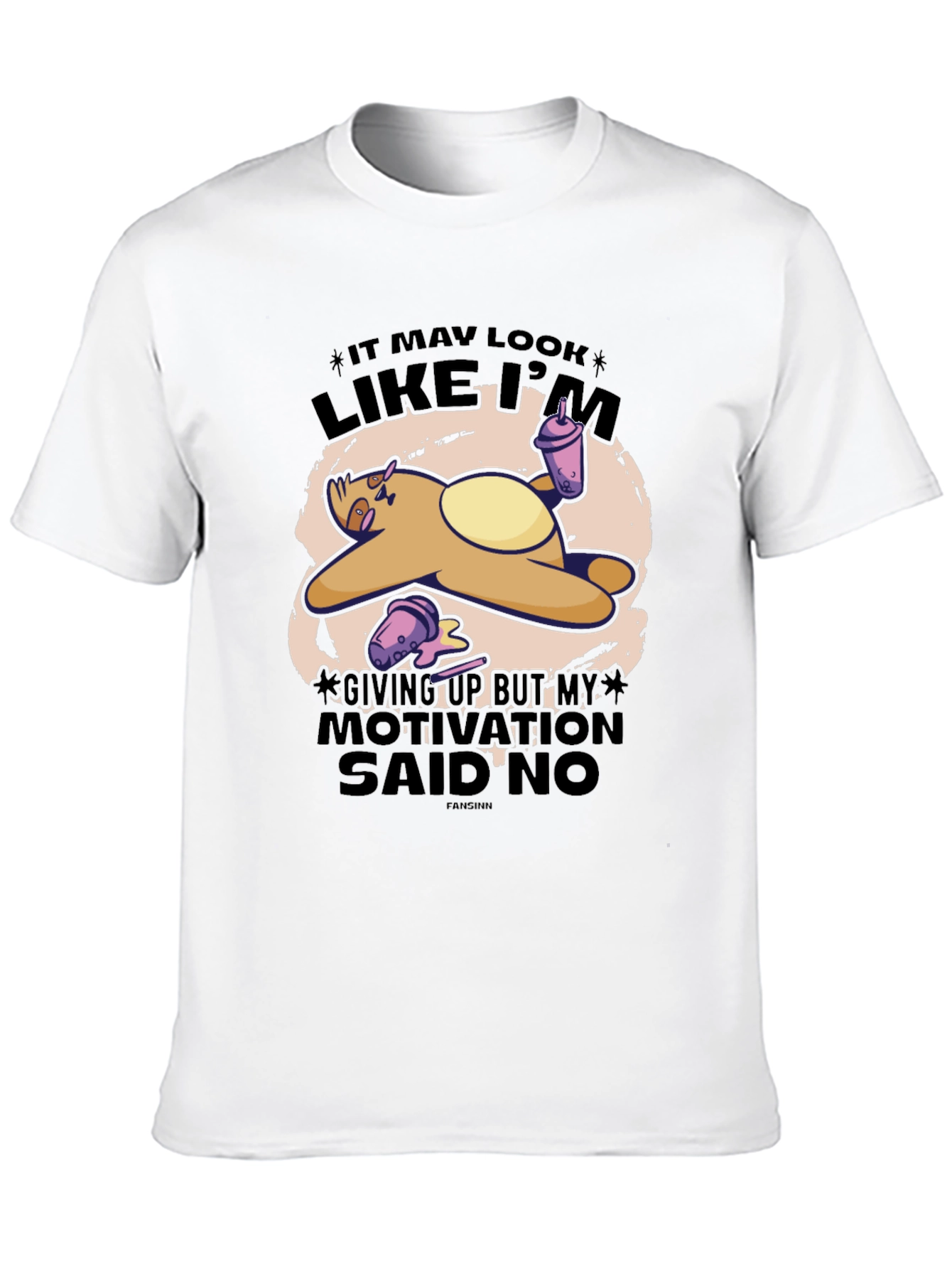 Lazy Sloth Graphic Tee - Motivation Said No