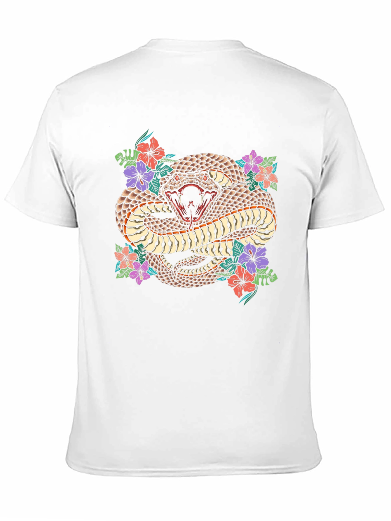 Snake & Floral Print Graphic Tee