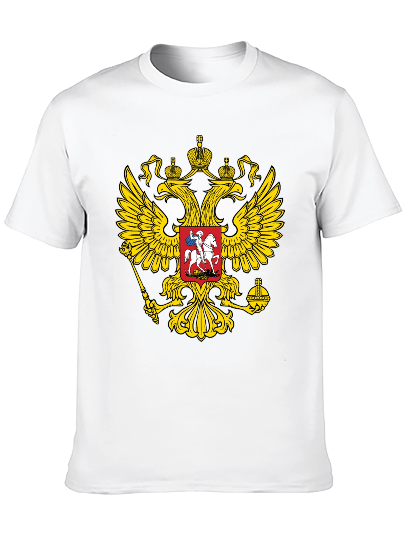 Black T-Shirt with Russian Coat of Arms