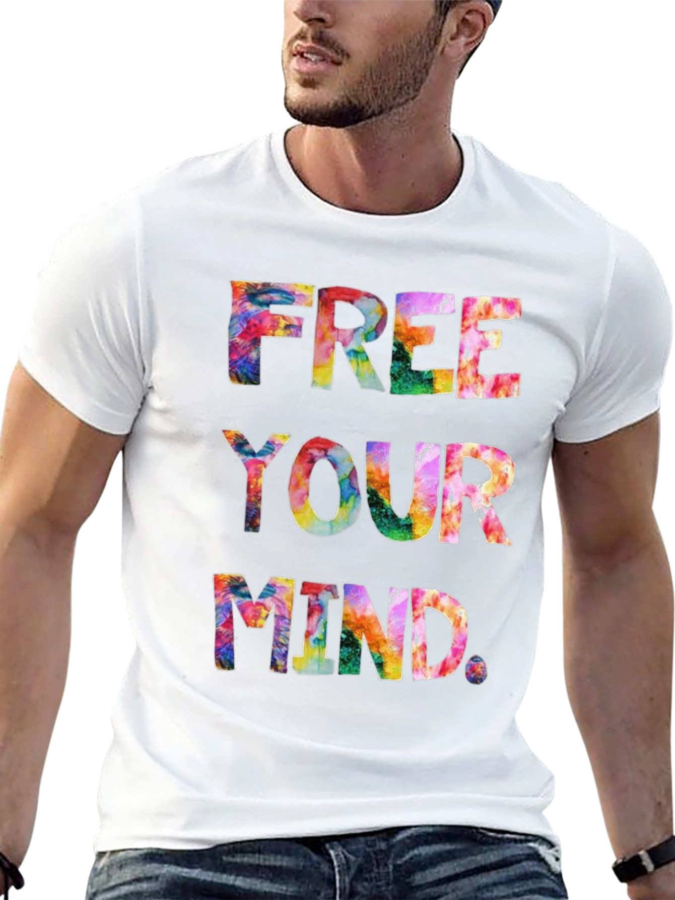 Free Your Mind Tie-Dye Graphic T-Shirt
