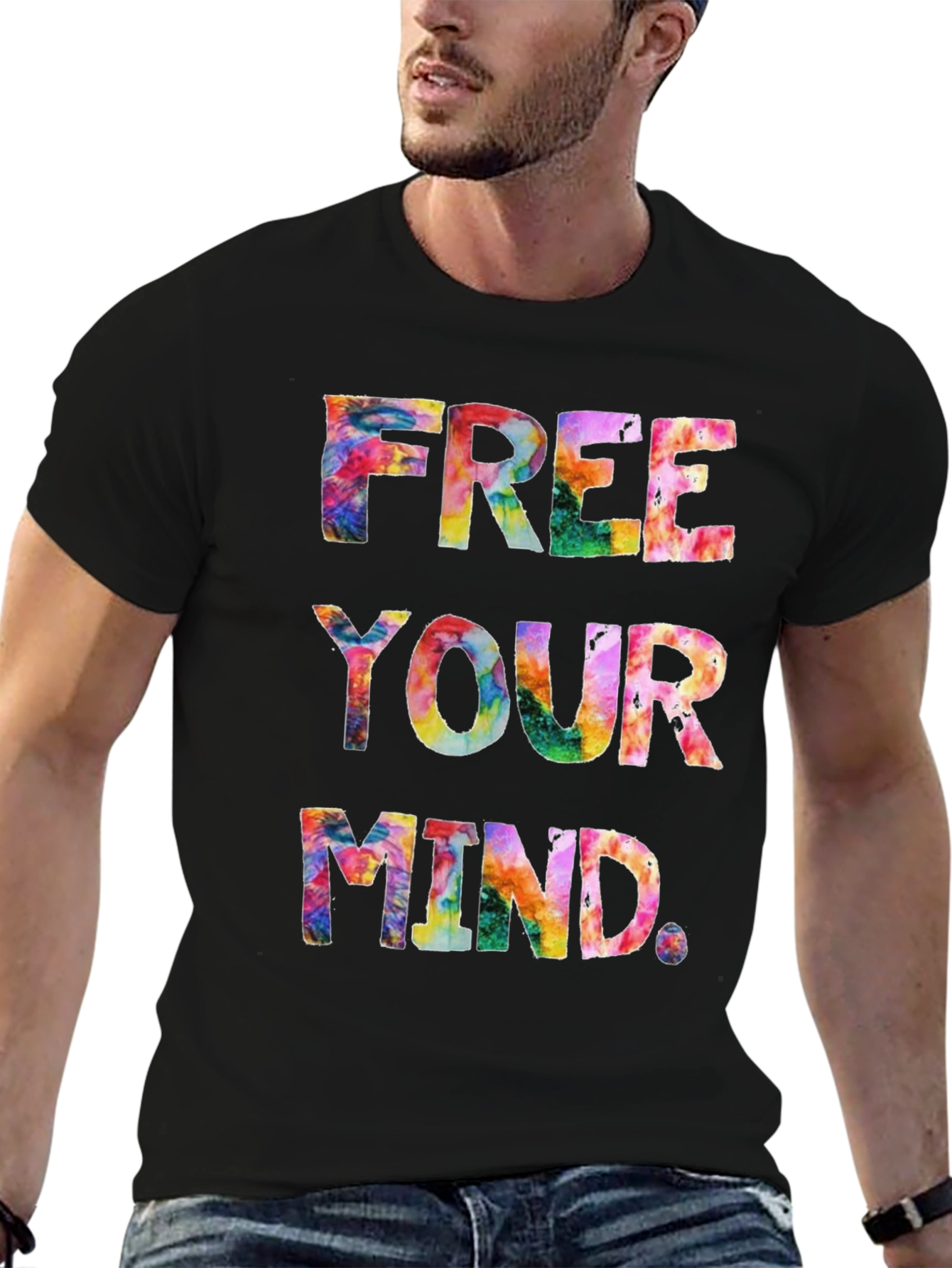 Free Your Mind Tie-Dye Graphic T-Shirt