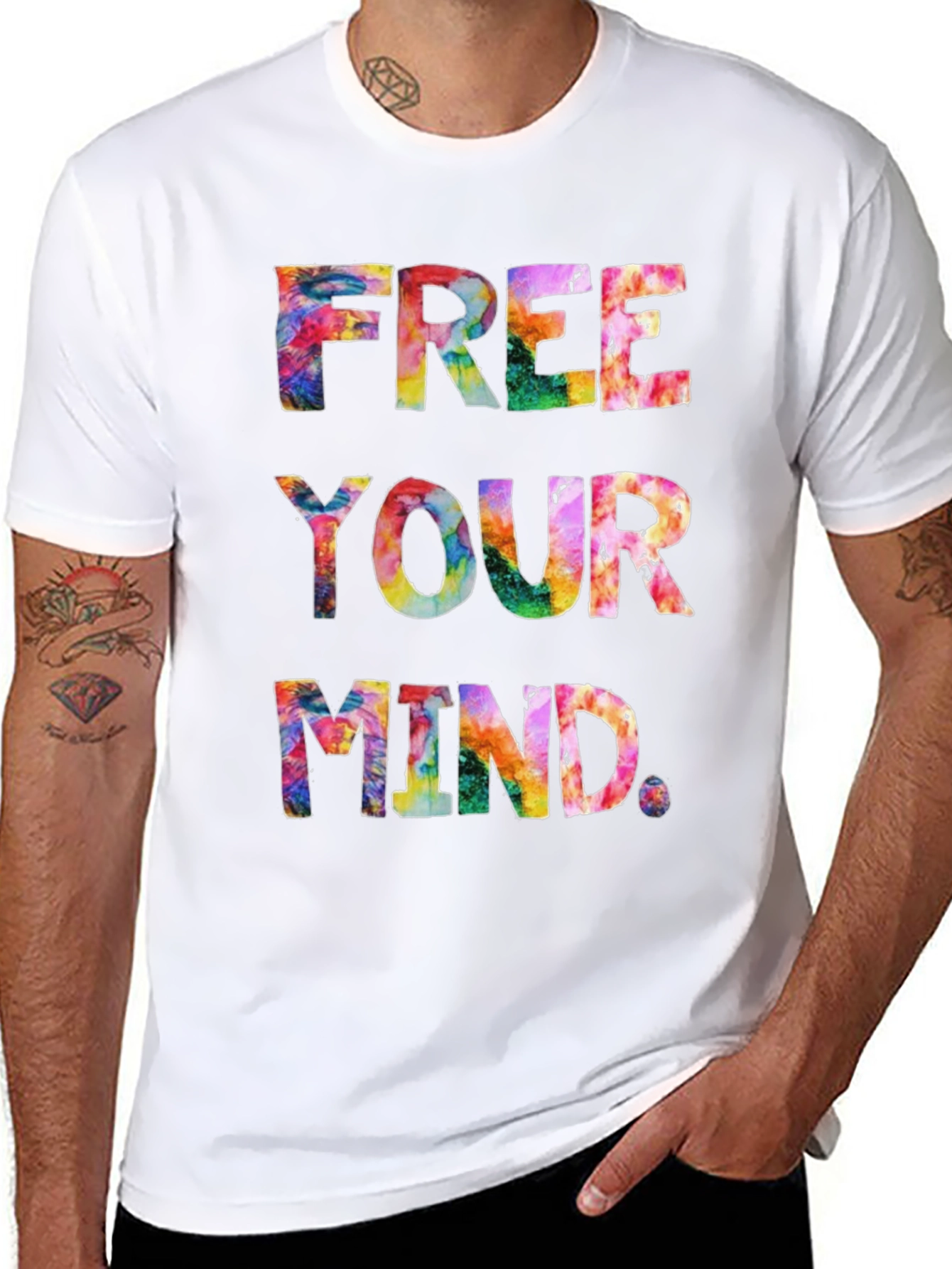 Free Your Mind Tie-Dye Graphic T-Shirt
