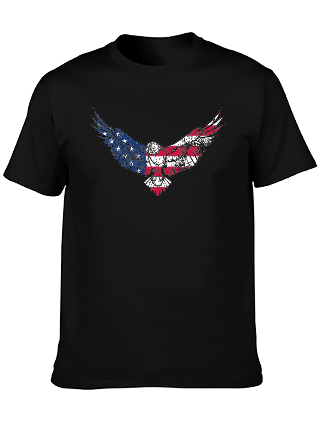 American Flag Eagle Graphic Tee - Patriotic Black T-Shirt