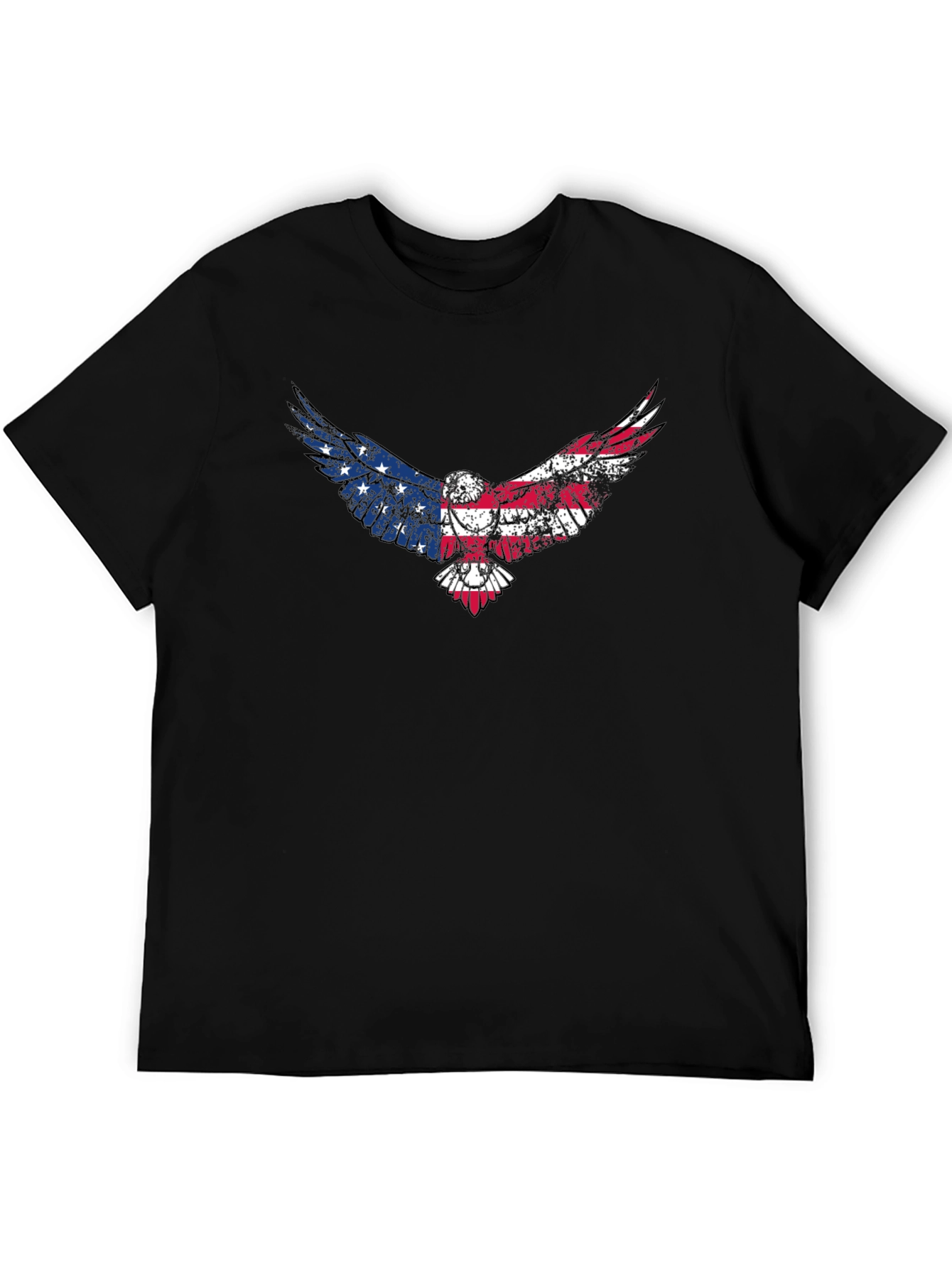 American Flag Eagle Graphic Tee - Patriotic Black T-Shirt
