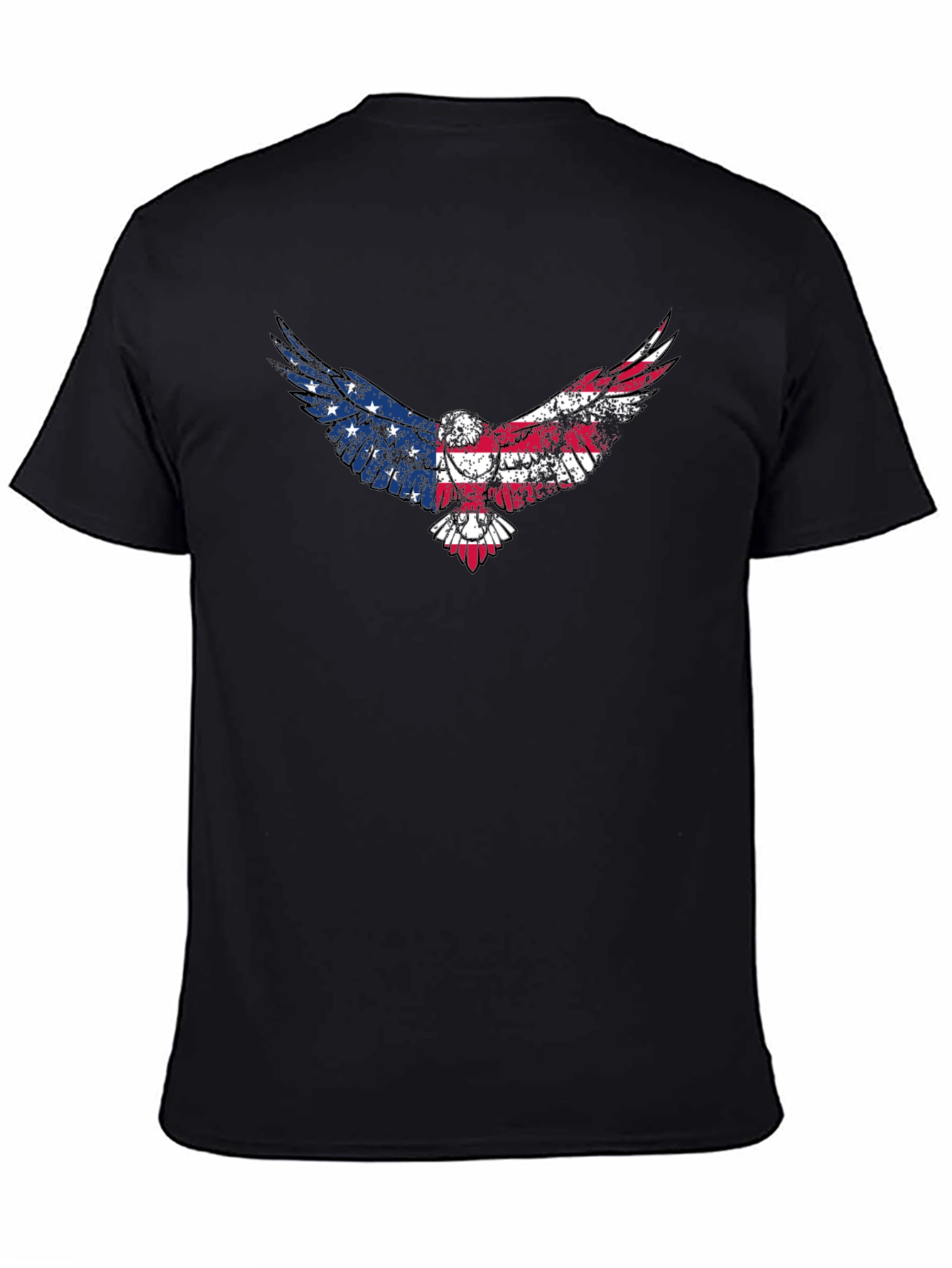 American Flag Eagle Graphic Tee - Patriotic Black T-Shirt