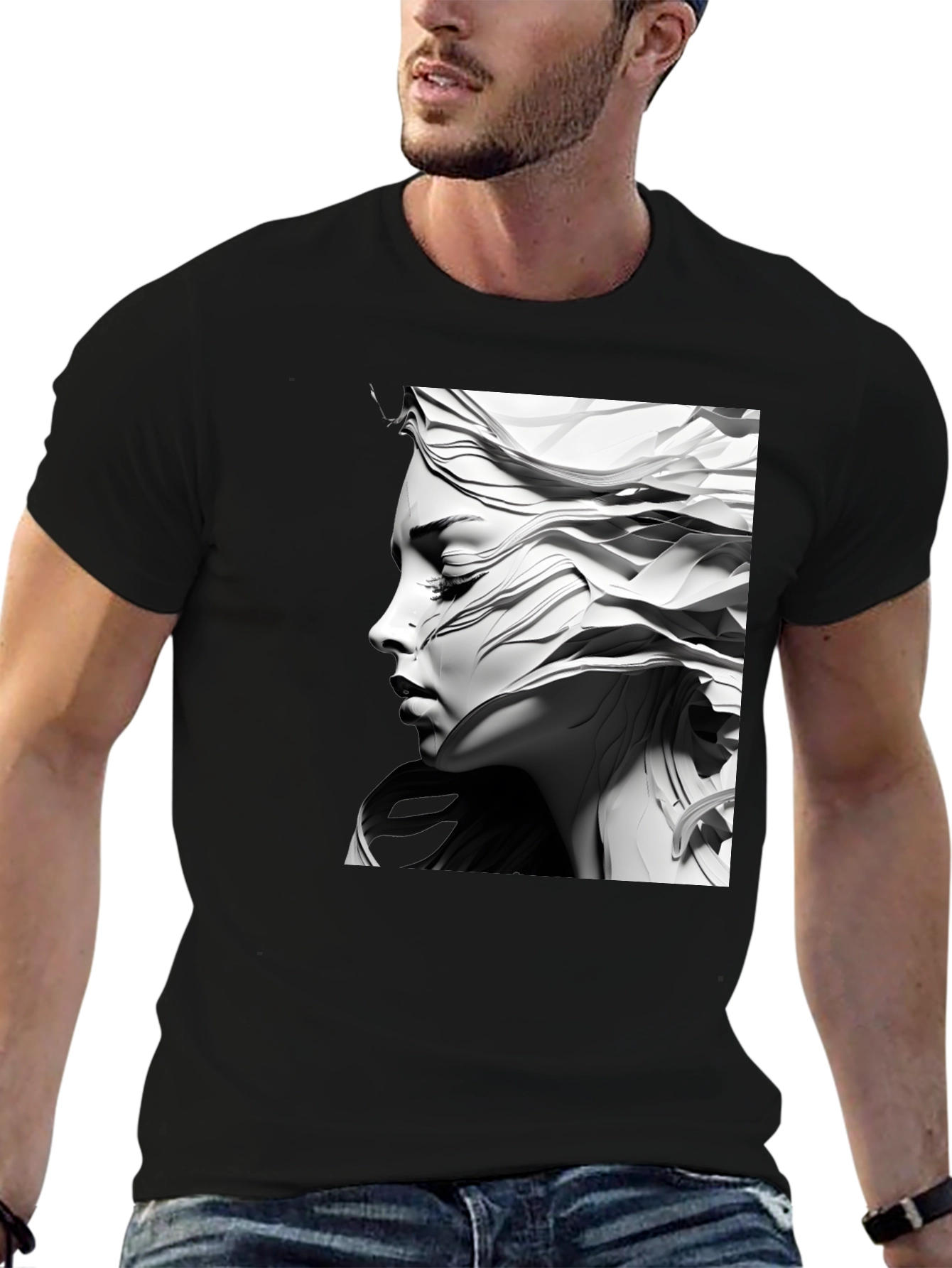 Abstract Woman Graphic Tee - Modern Art T-Shirt