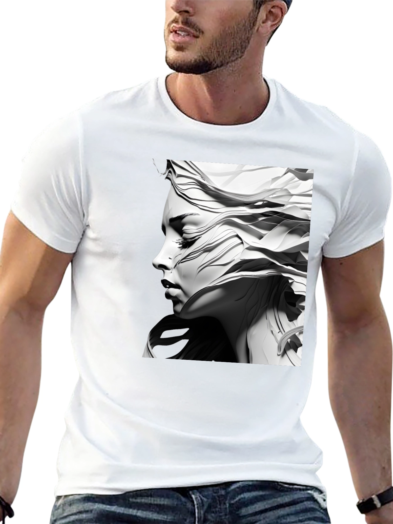 Abstract Woman Graphic Tee - Modern Art T-Shirt