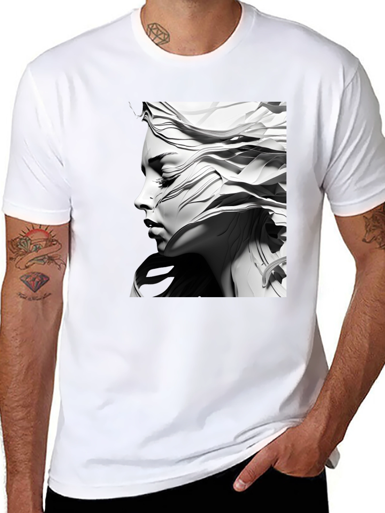Abstract Woman Graphic Tee - Modern Art T-Shirt