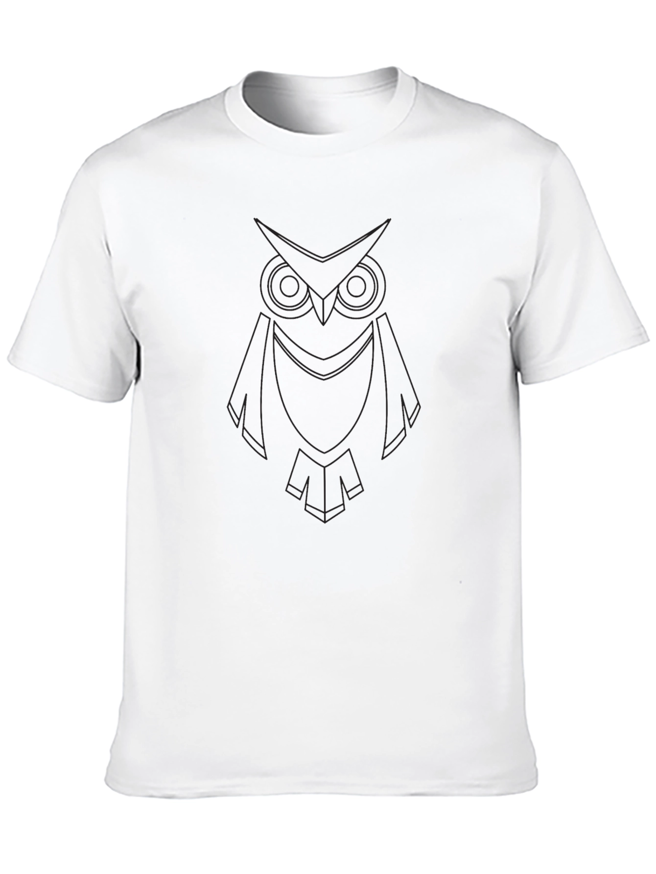 Mens Black Owl Graphic Tee - Casual Comfort