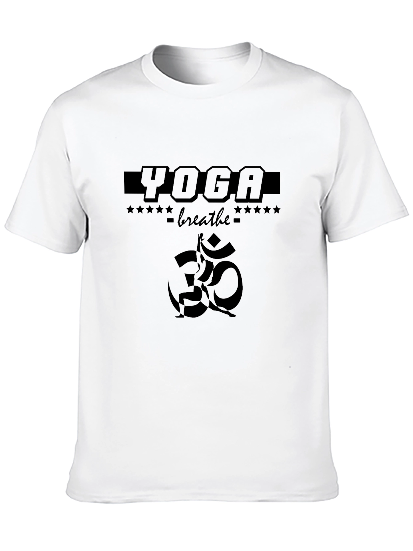 Yoga Breathe Graphic Tee - Black Cotton T-Shirt