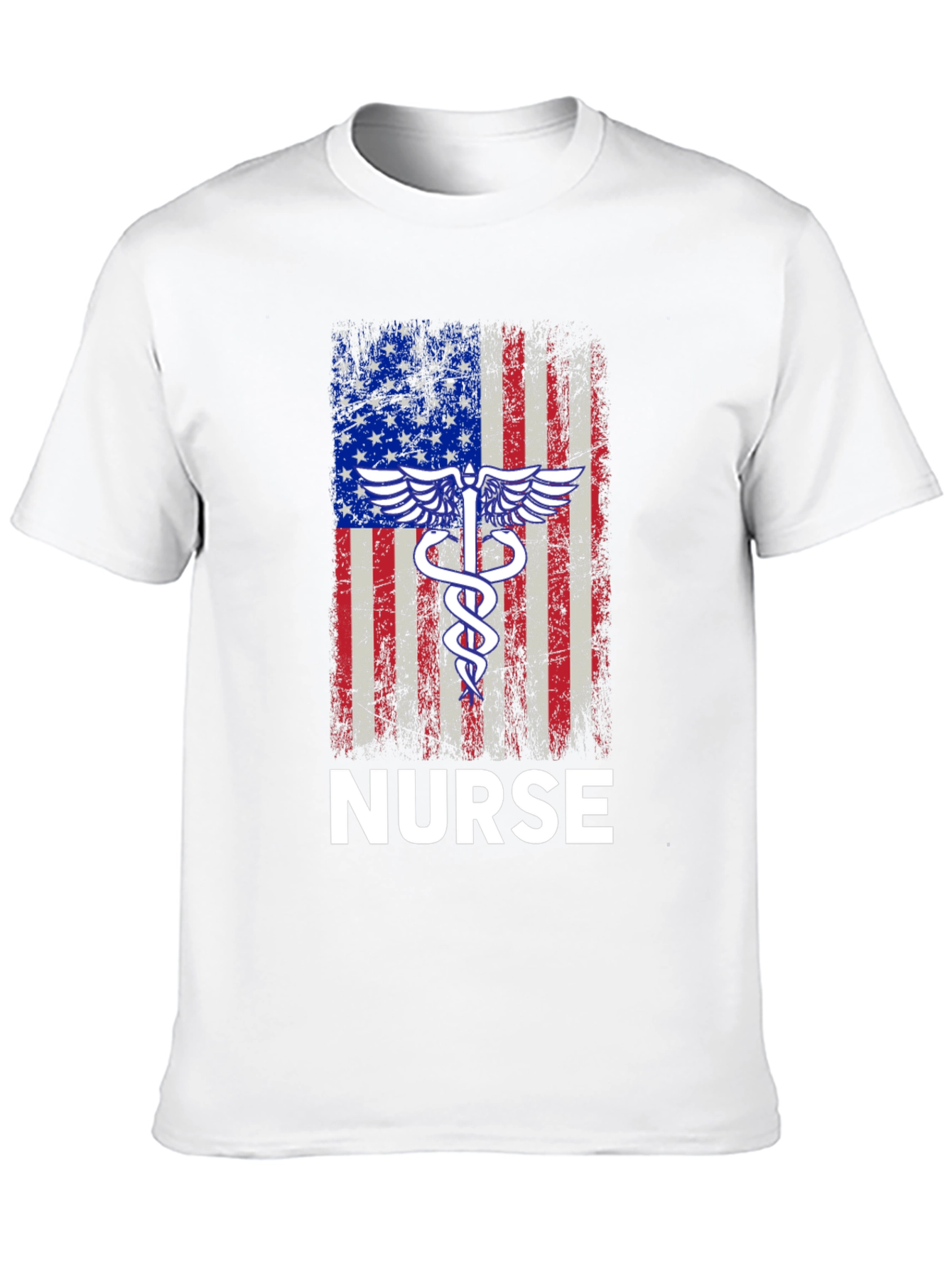American Flag Nurse T-Shirt - Patriotic RN Apparel