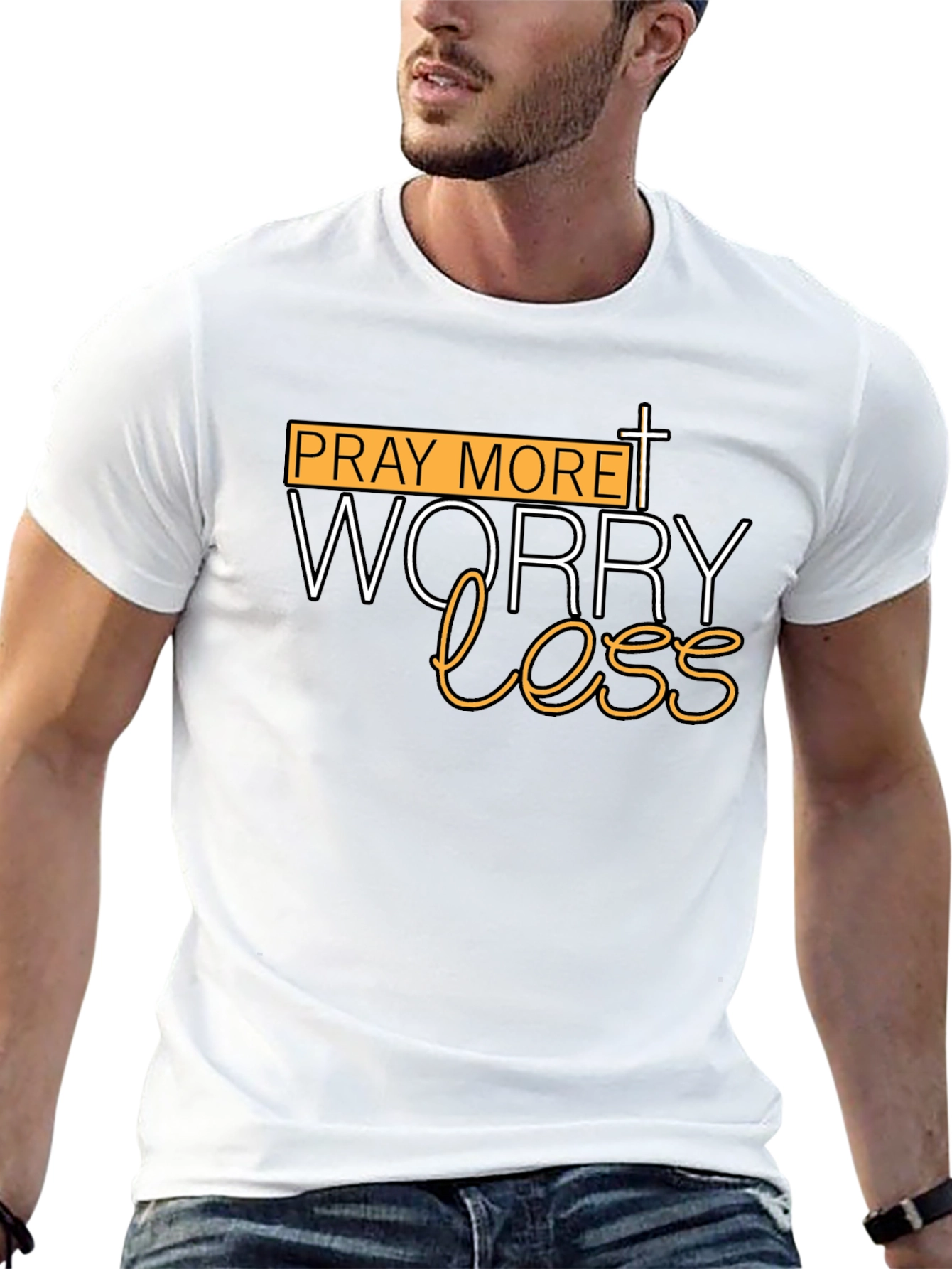 Pray More Worry Less Christian T-Shirt