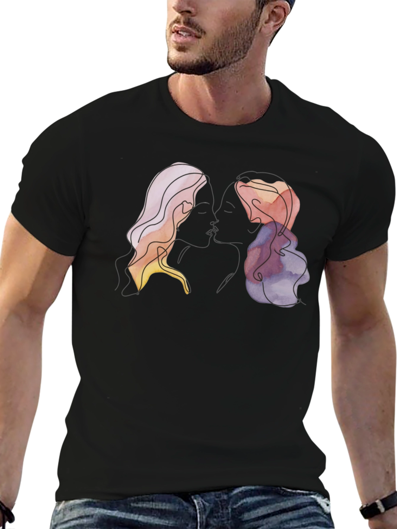 Abstract Silhouette T-Shirt - Modern Art Tee