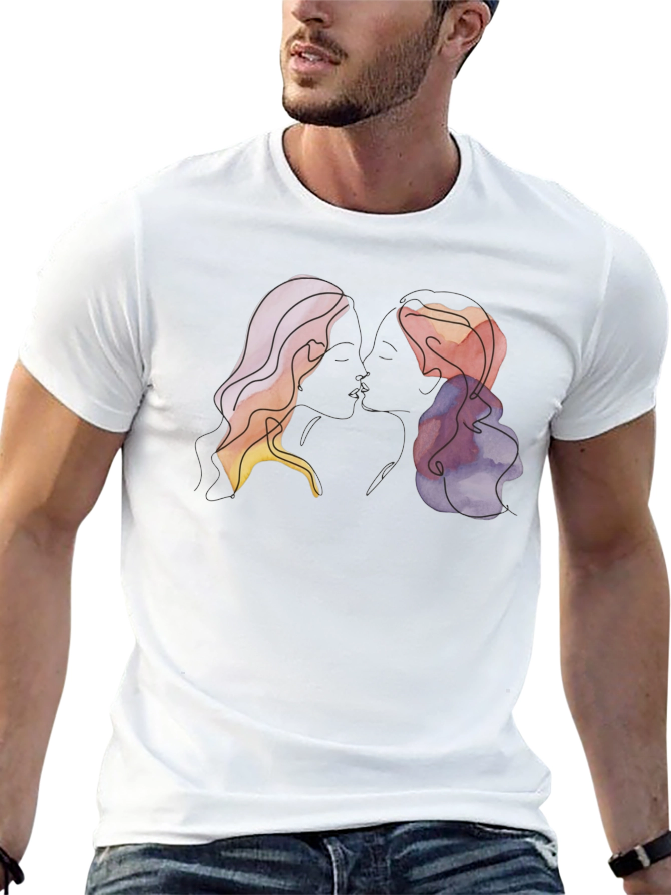 Abstract Silhouette T-Shirt - Modern Art Tee