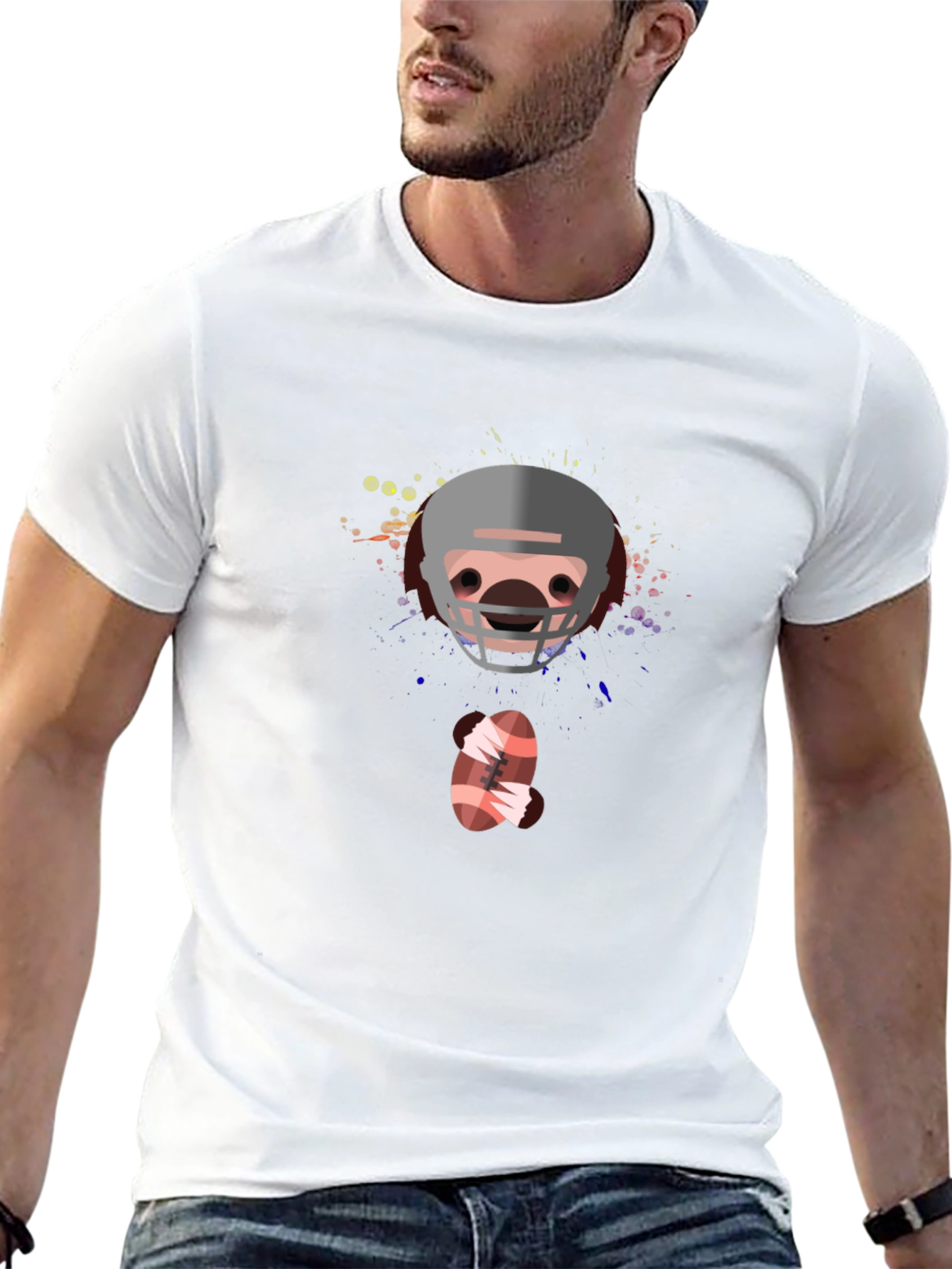 Football Helmet Graphic T-Shirt