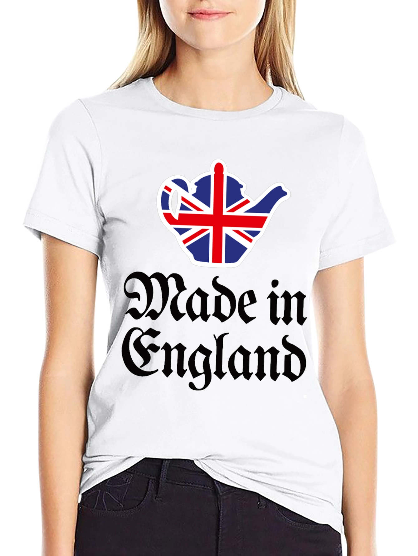 Made in England UK Flag Teapot Graphic T-Shirt