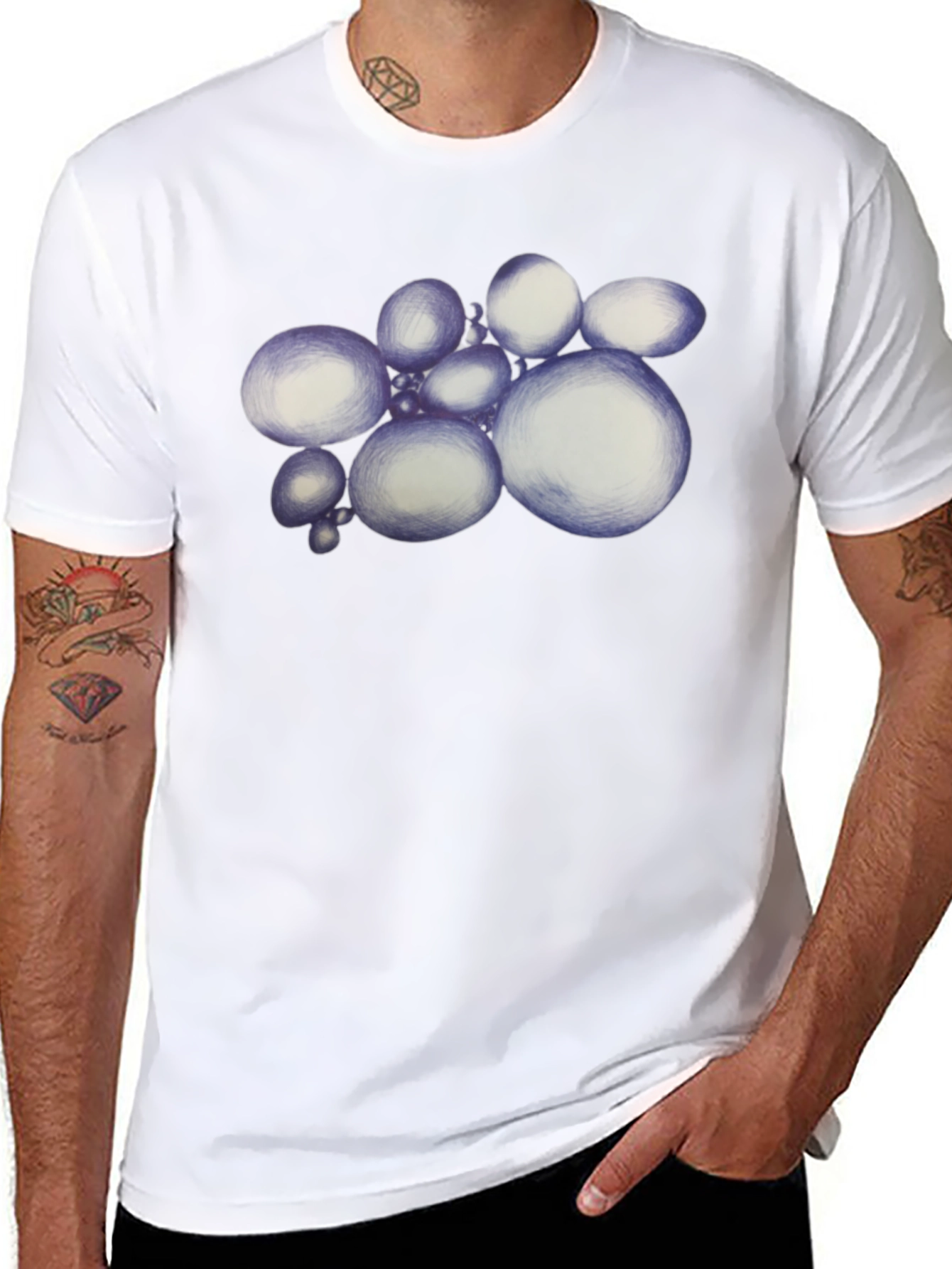 Abstract Spheres Graphic Black T-Shirt