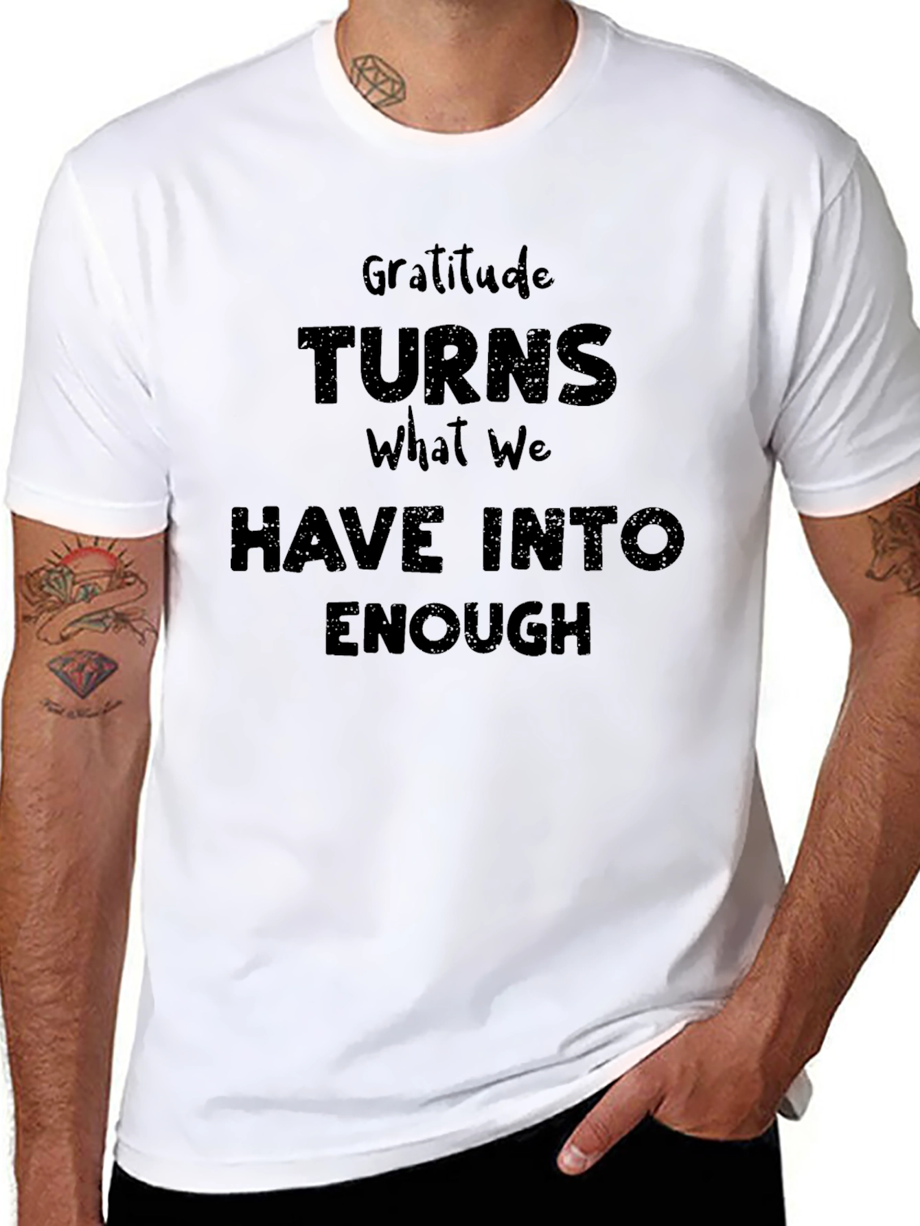Gratitude Graphic Tee - Black Cotton Blend