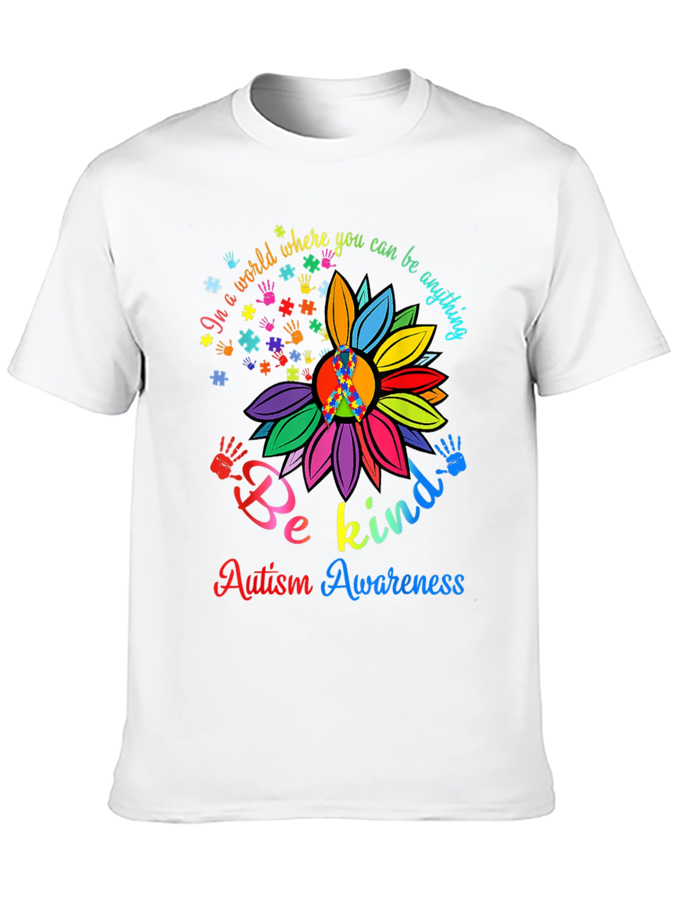 Autism Awareness T-Shirt - Be Kind Sunflower Tee