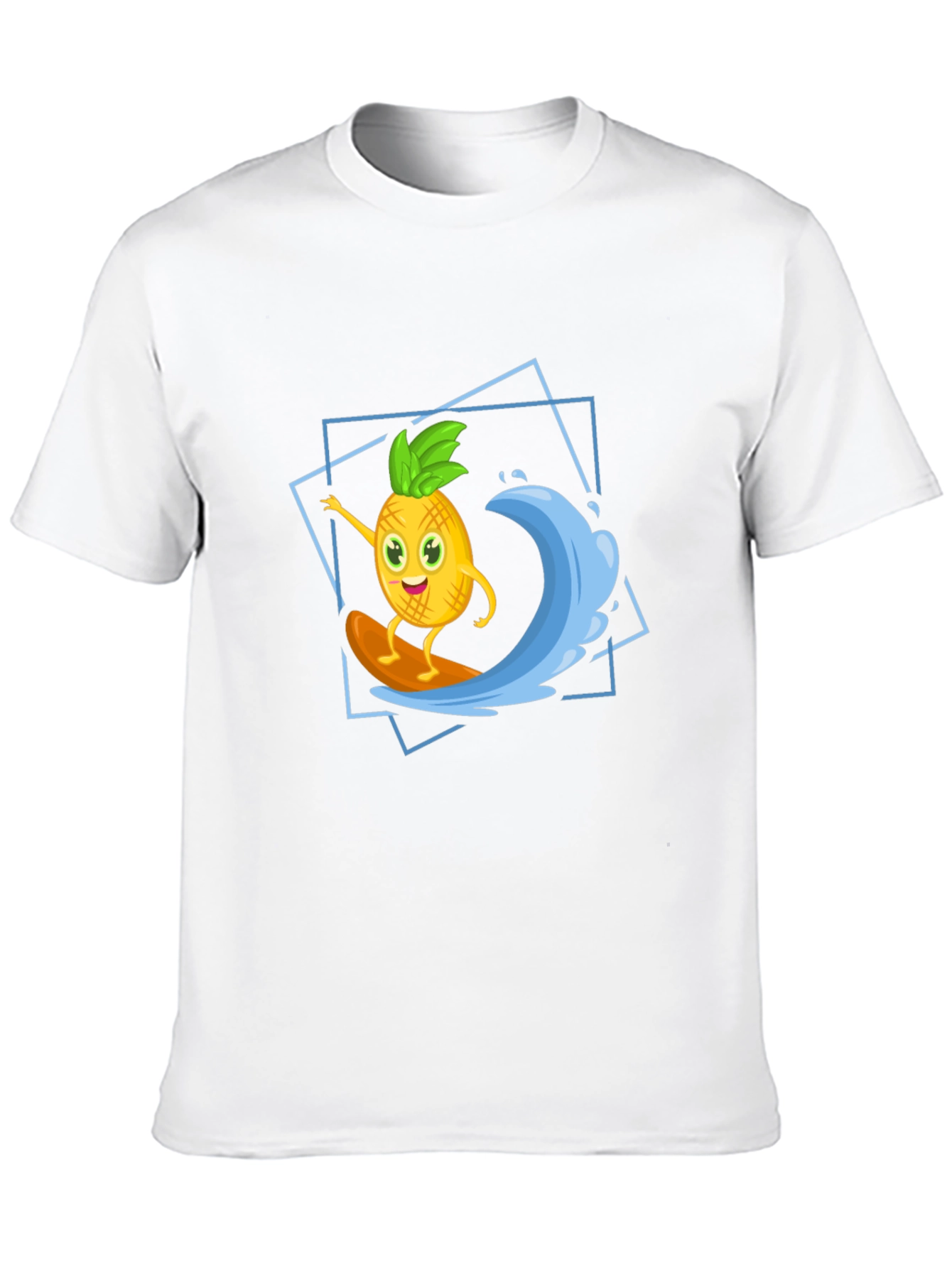 Funny Pineapple Surfing Graphic T-Shirt