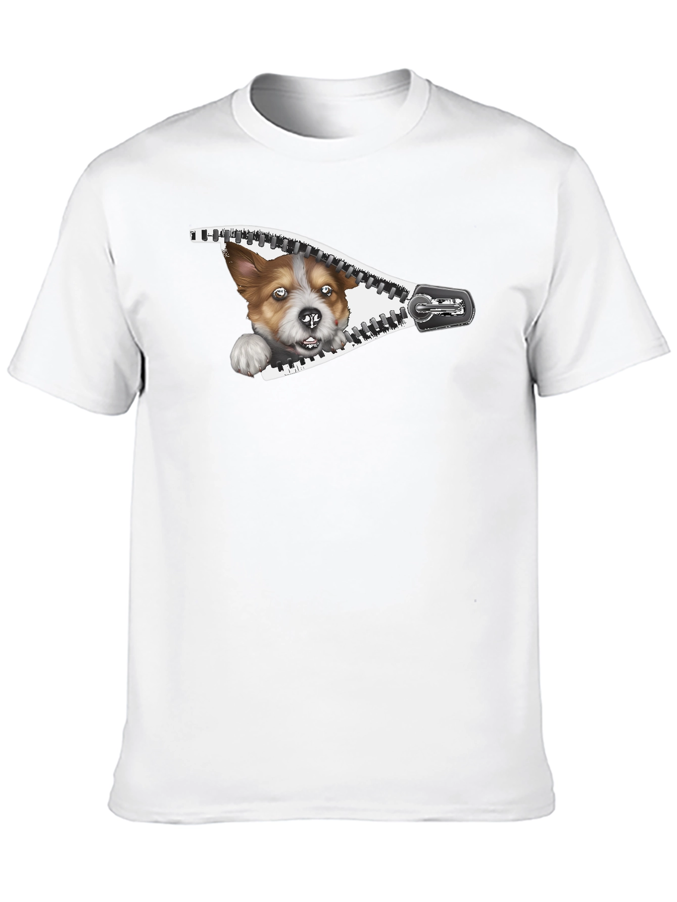 Dog Zipper T-Shirt Funny Pet Lover Tee