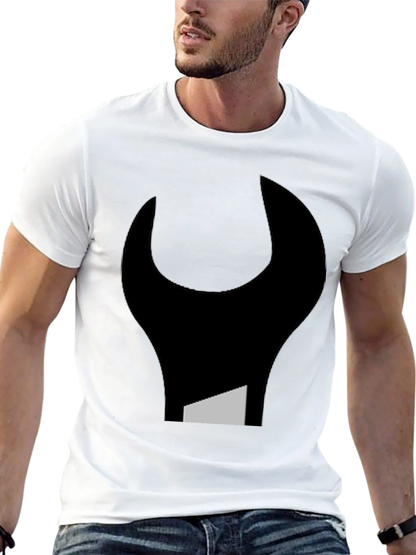 Abstract Wrench Graphic Tee - Black Unisex T-Shirt