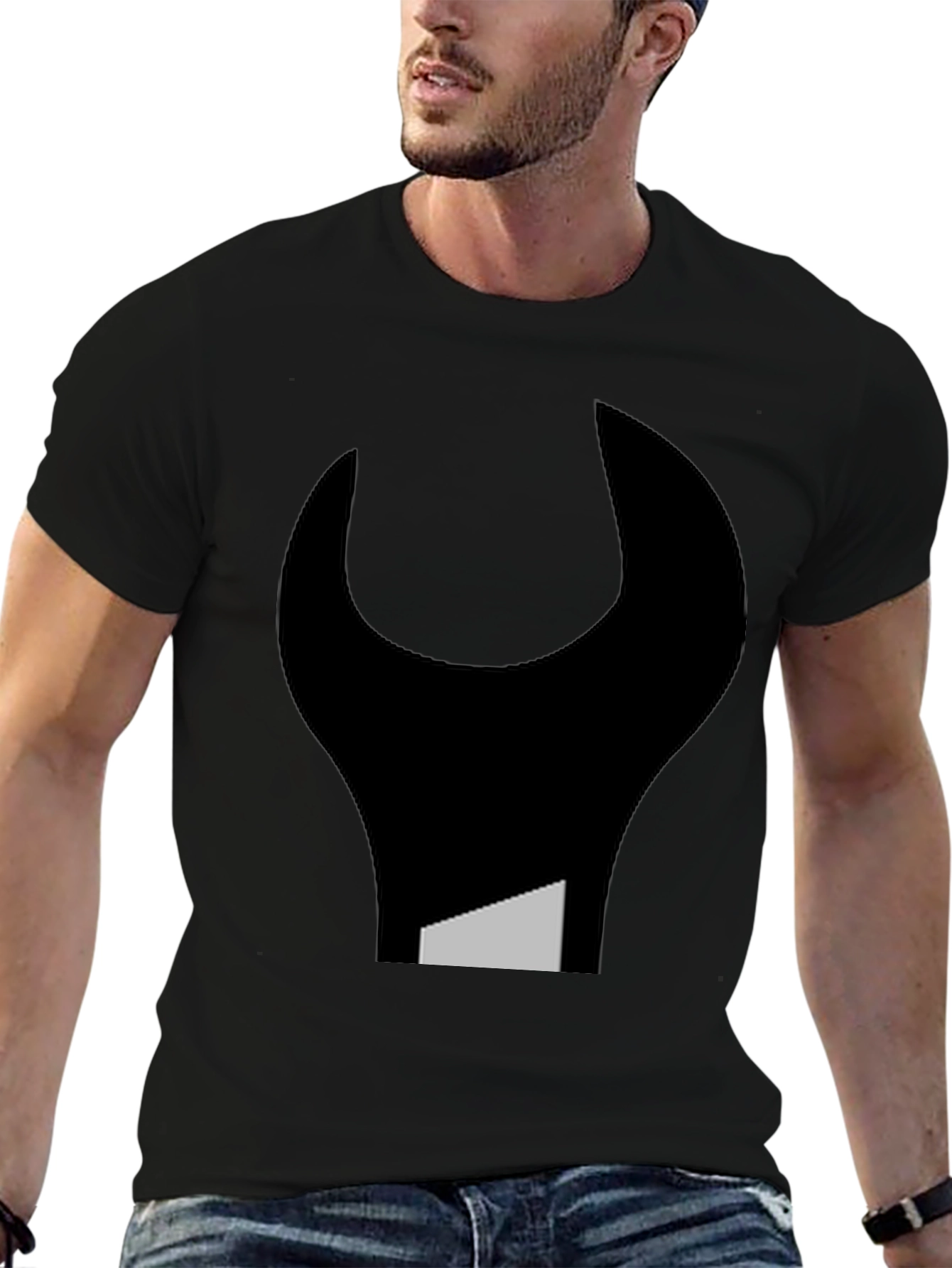 Abstract Wrench Graphic Tee - Black Unisex T-Shirt