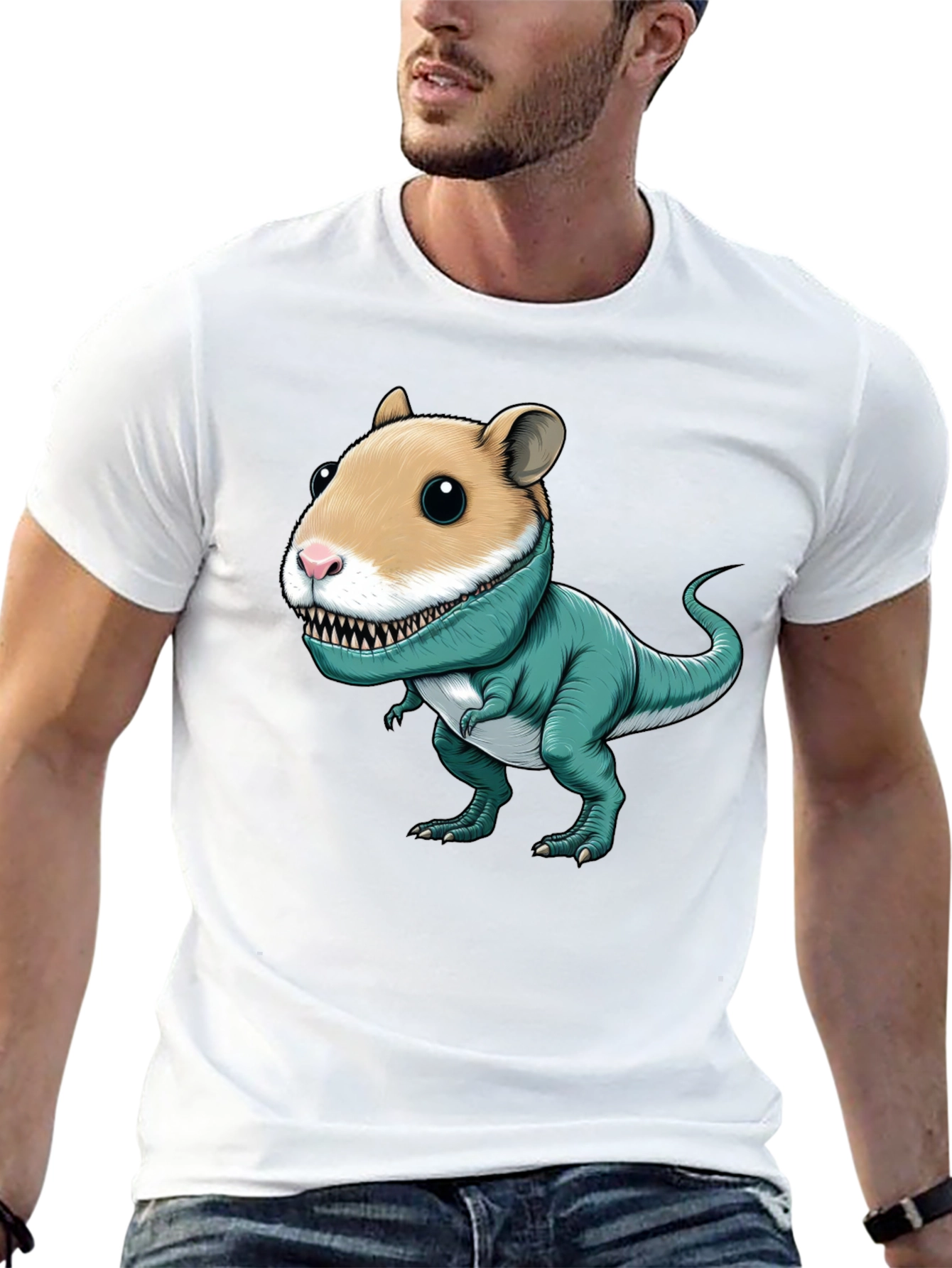 Hamster Dinosaur T-Shirt - Funny Graphic Tee