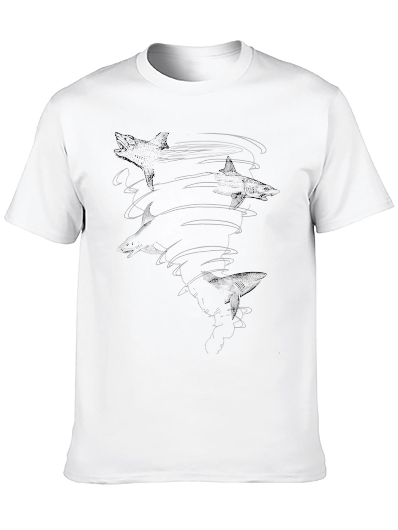 Abstract Swirl Graphic T-Shirt - Black