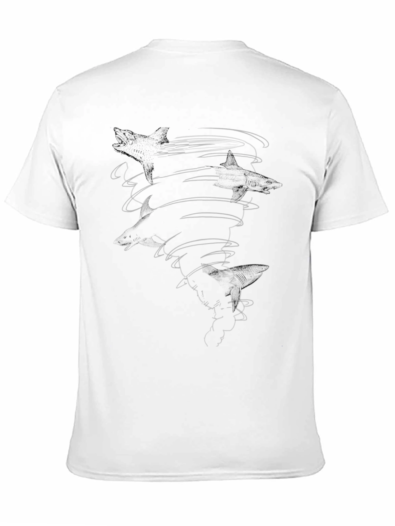 Abstract Swirl Graphic T-Shirt - Black