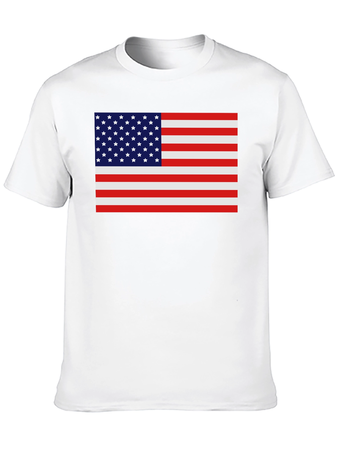 American Flag Graphic Tee - Black Crew Neck Shirt