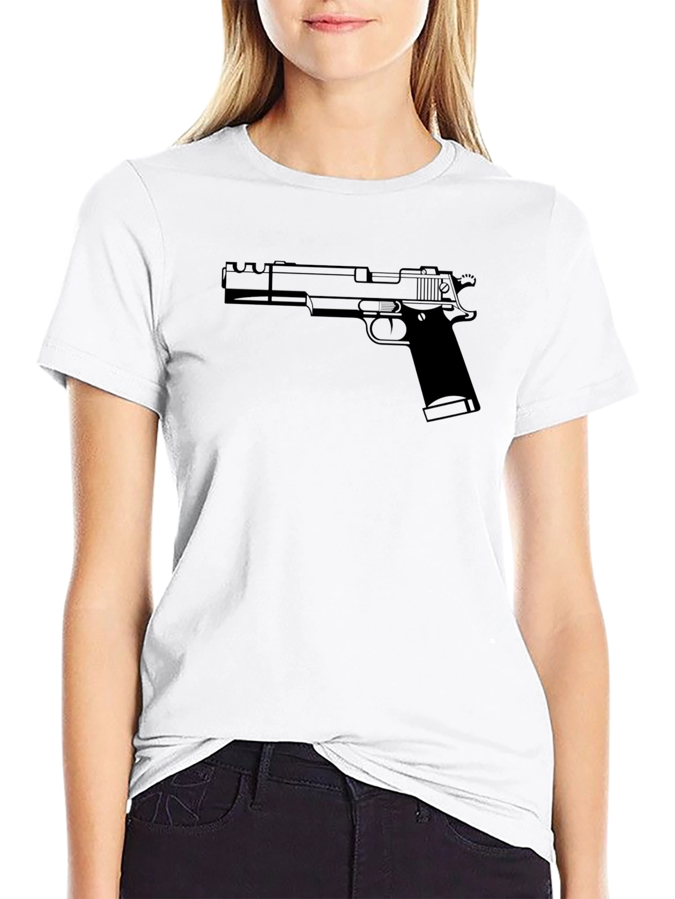 Gun Graphic Tee - Edgy Style
