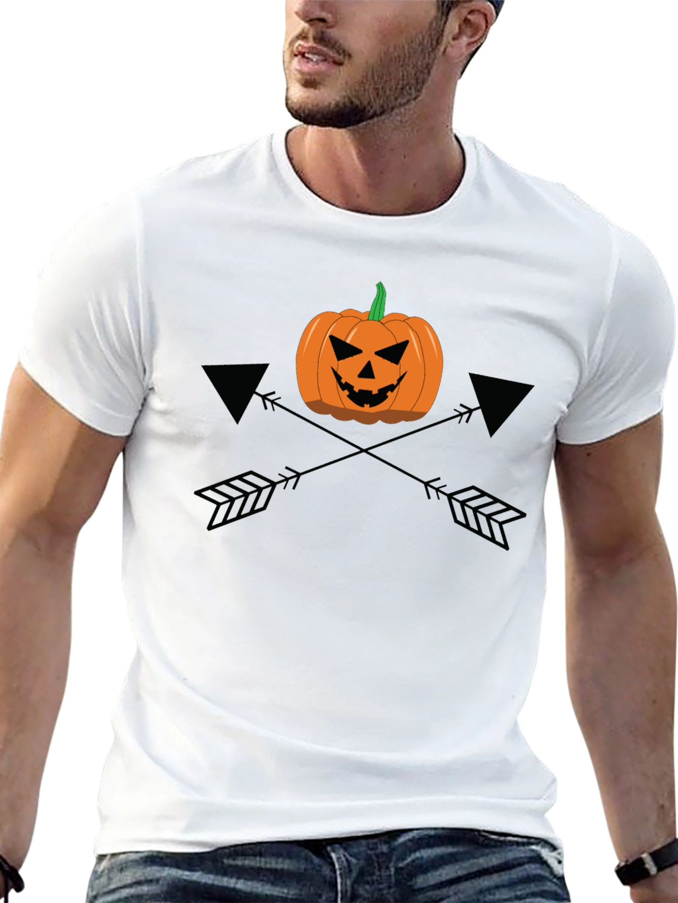 Halloween Pumpkin Arrows Graphic Tee - Mens