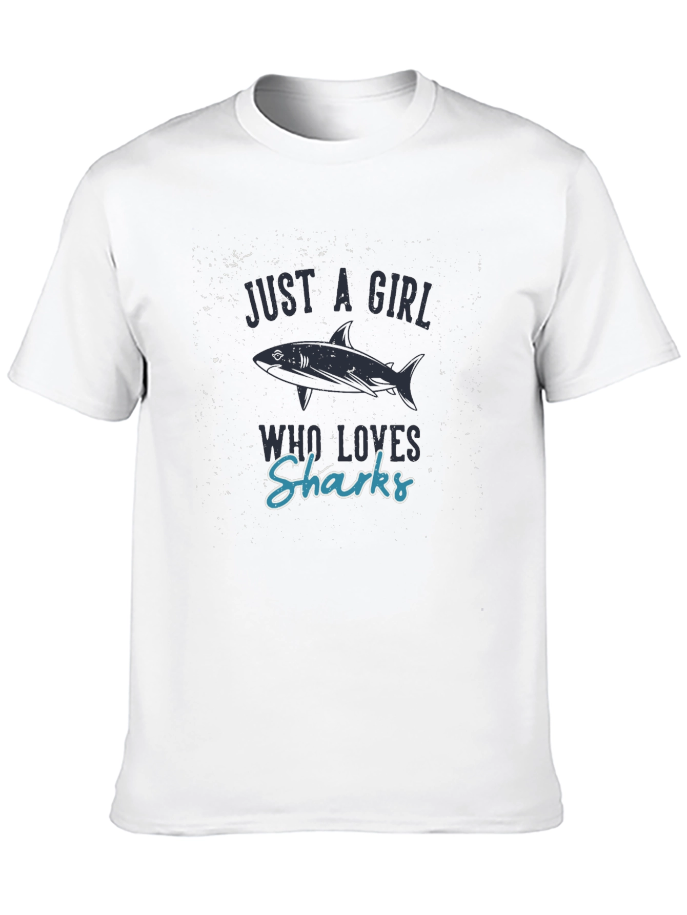 Just a Girl Who Loves Sharks Black T-Shirt