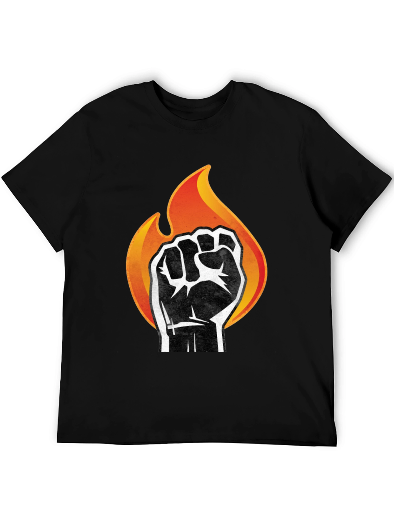 Fiery Fist Graphic Tee - Bold Black T-Shirt