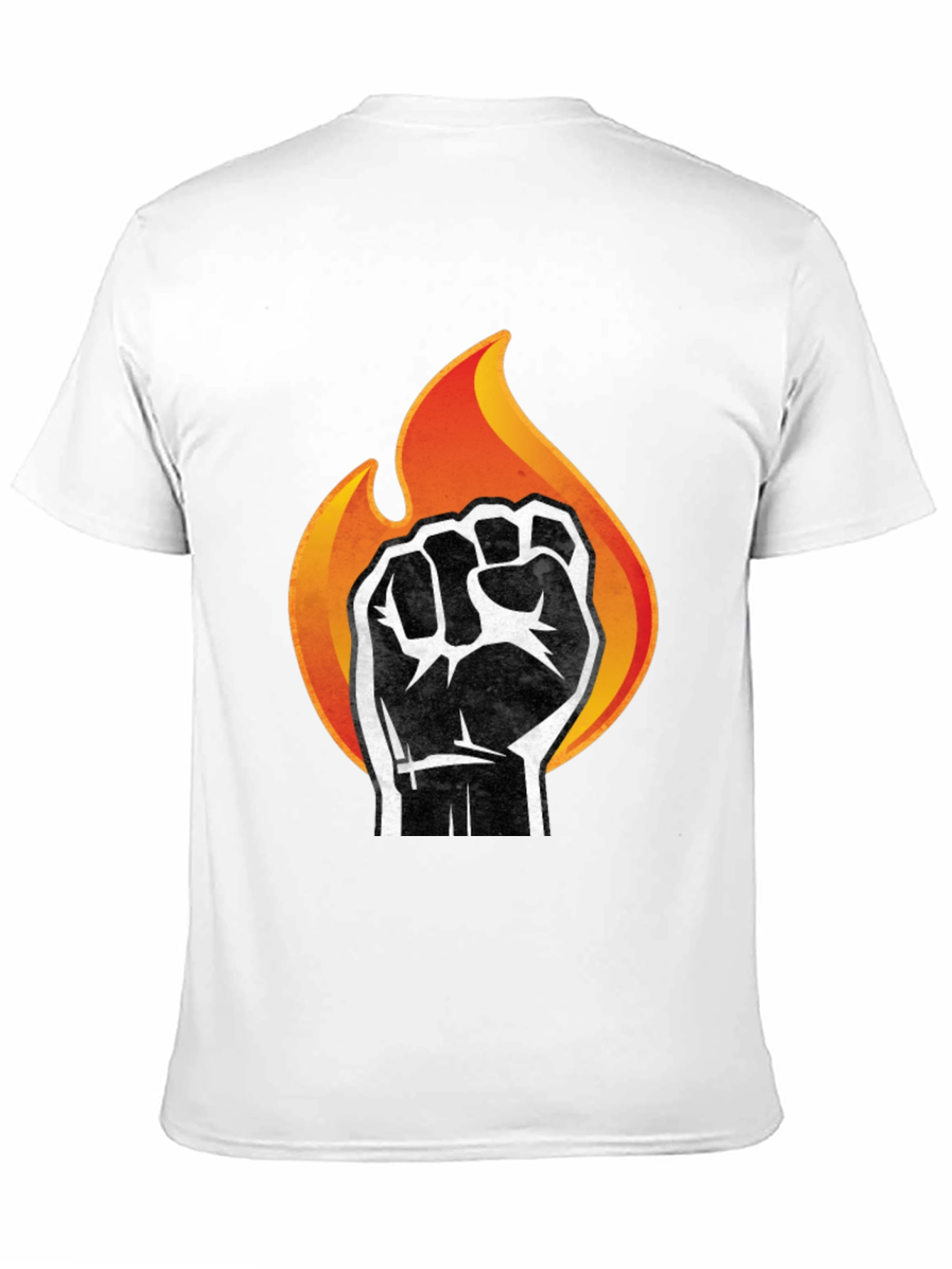 Fiery Fist Graphic Tee - Bold Black T-Shirt