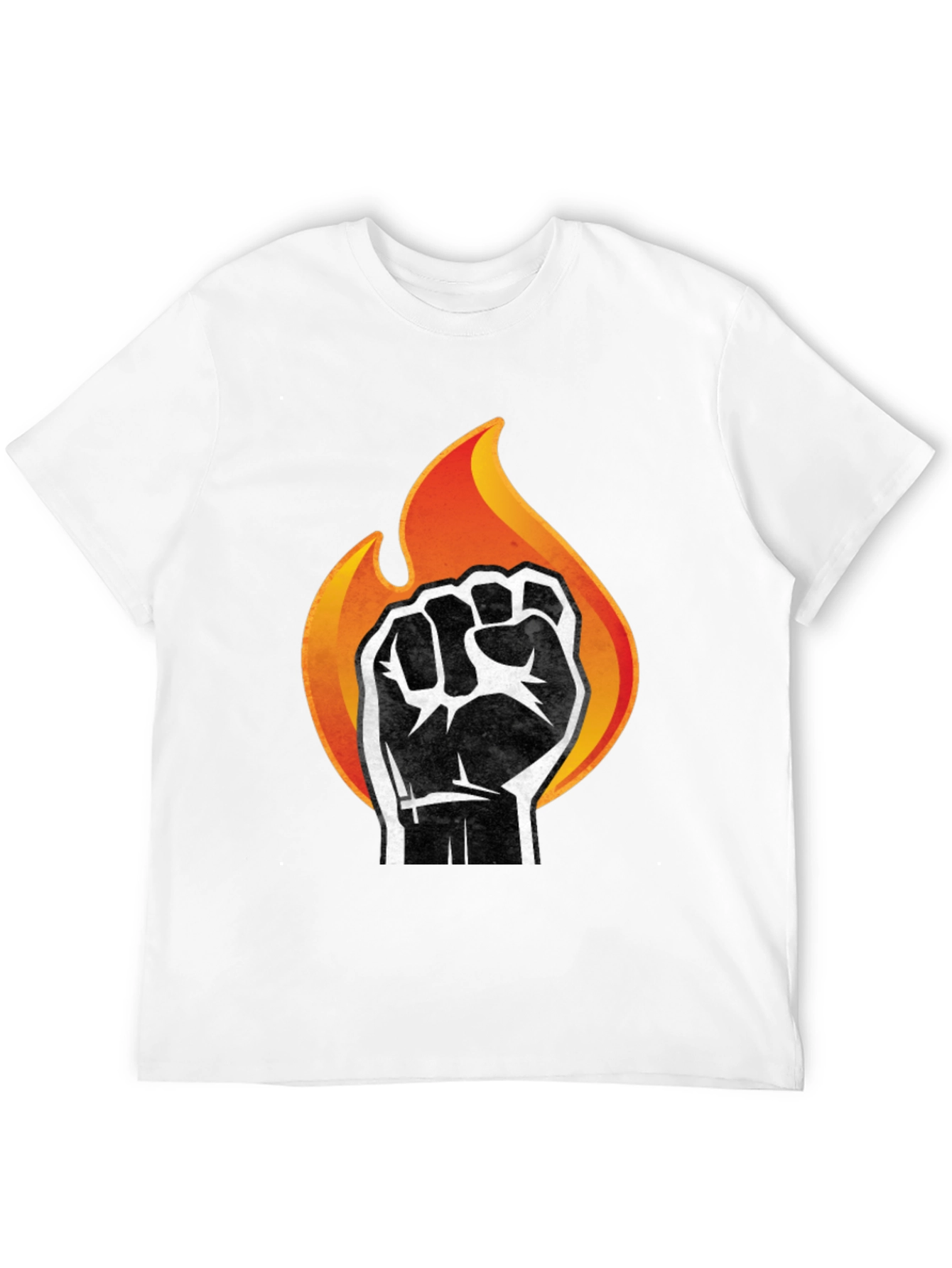 Fiery Fist Graphic Tee - Bold Black T-Shirt