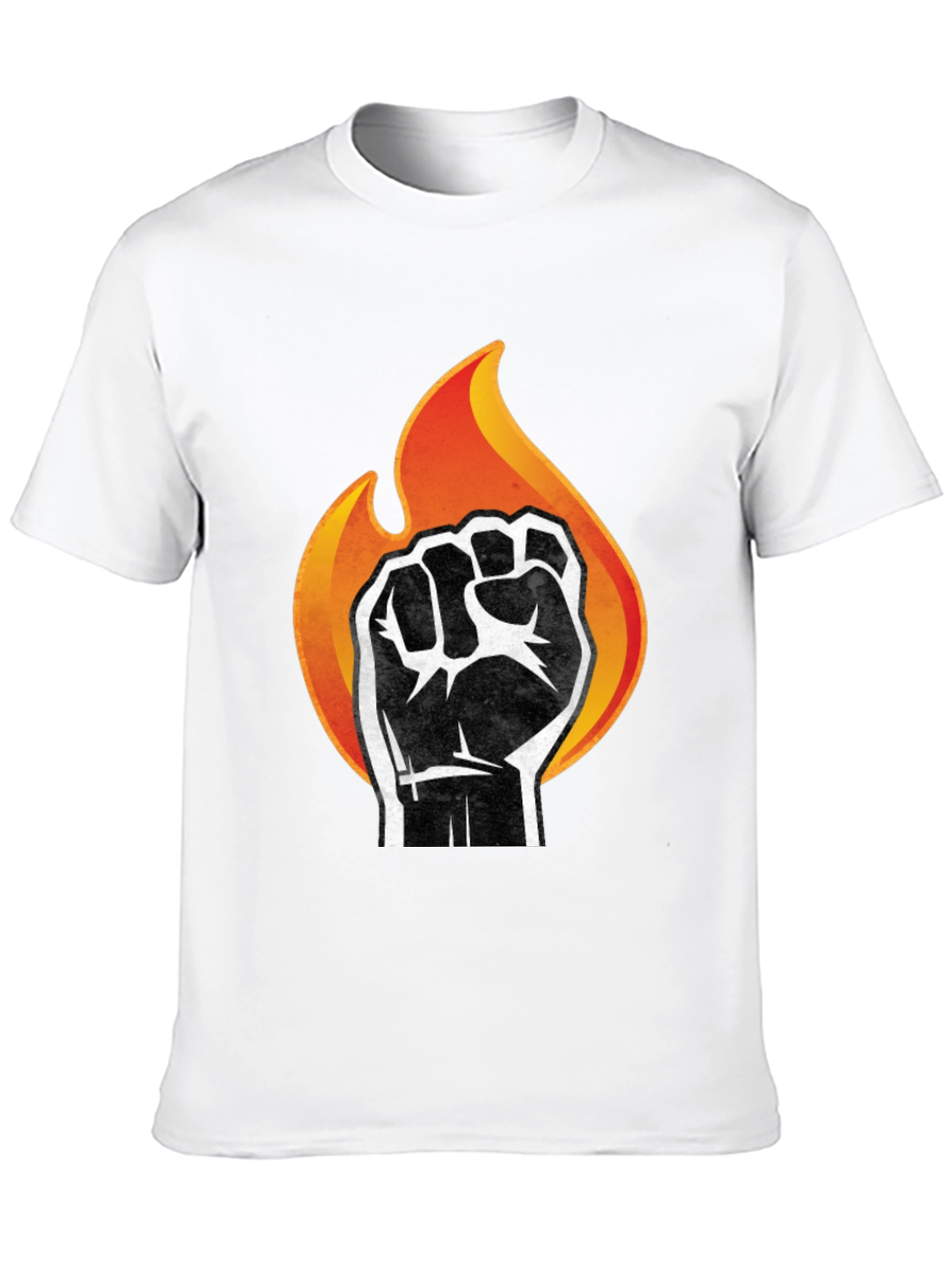 Fiery Fist Graphic Tee - Bold Black T-Shirt