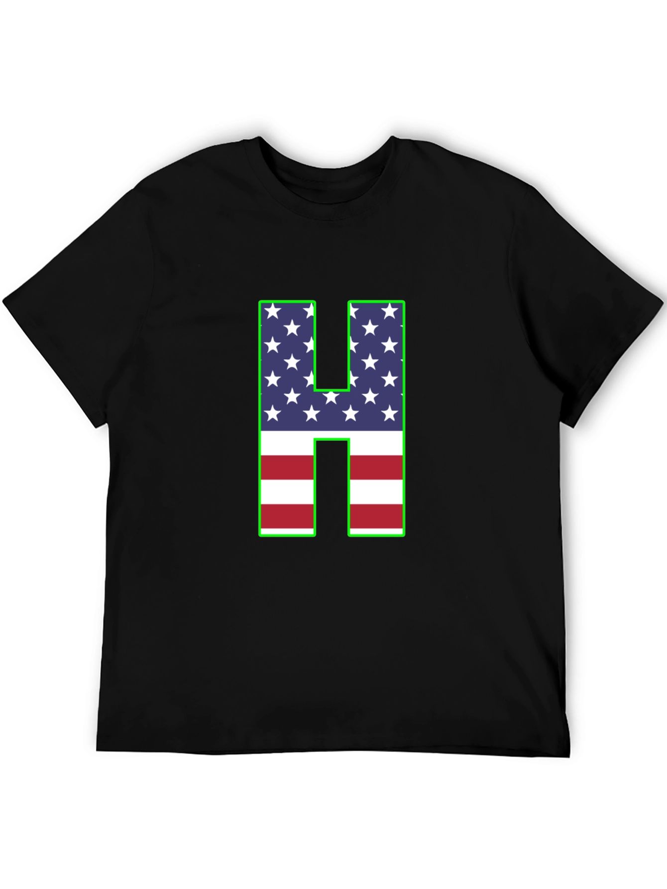 American Flag Letter H T-Shirt