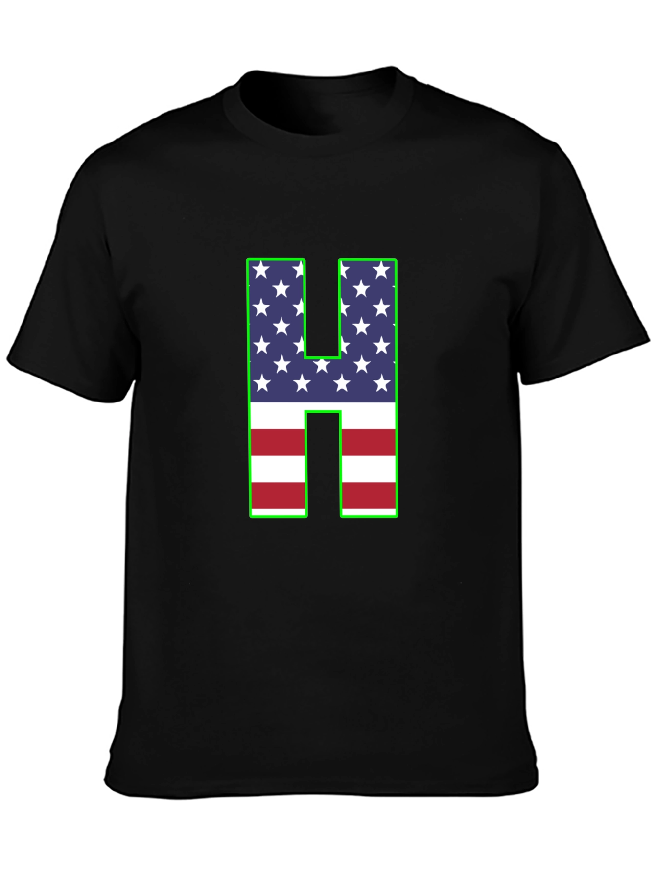 American Flag Letter H T-Shirt
