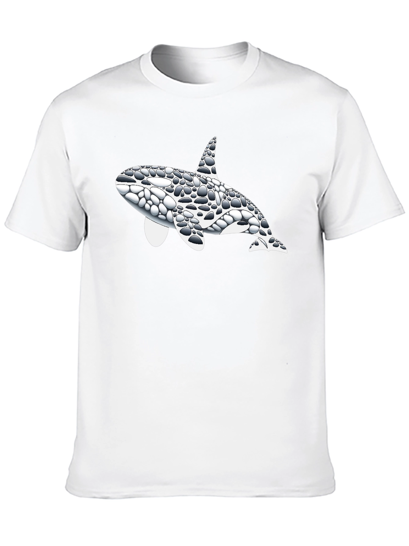 Orca Whale Pebble Print Black T-Shirt
