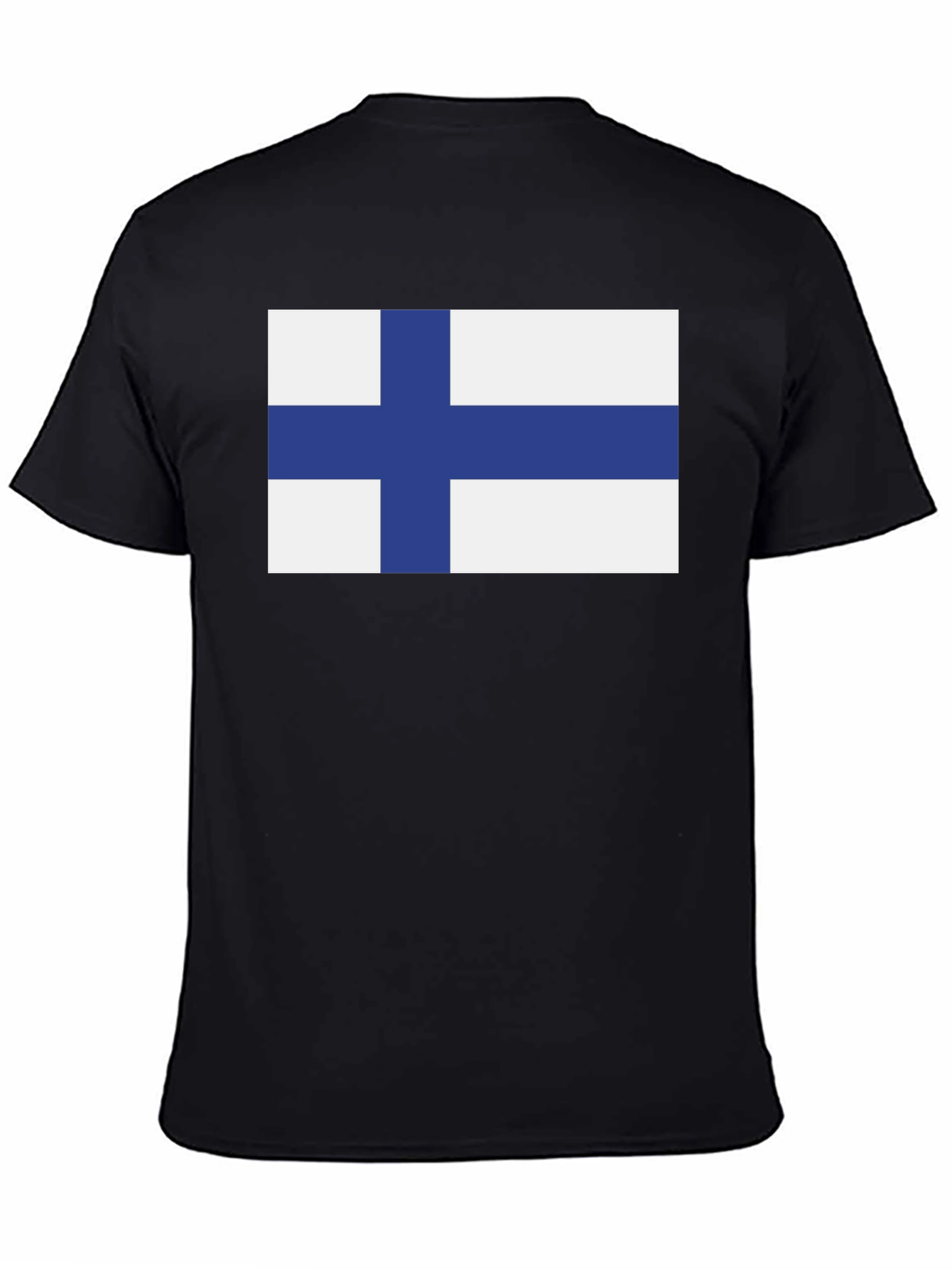 Finland Flag T-Shirt - Black Crew Neck Tee