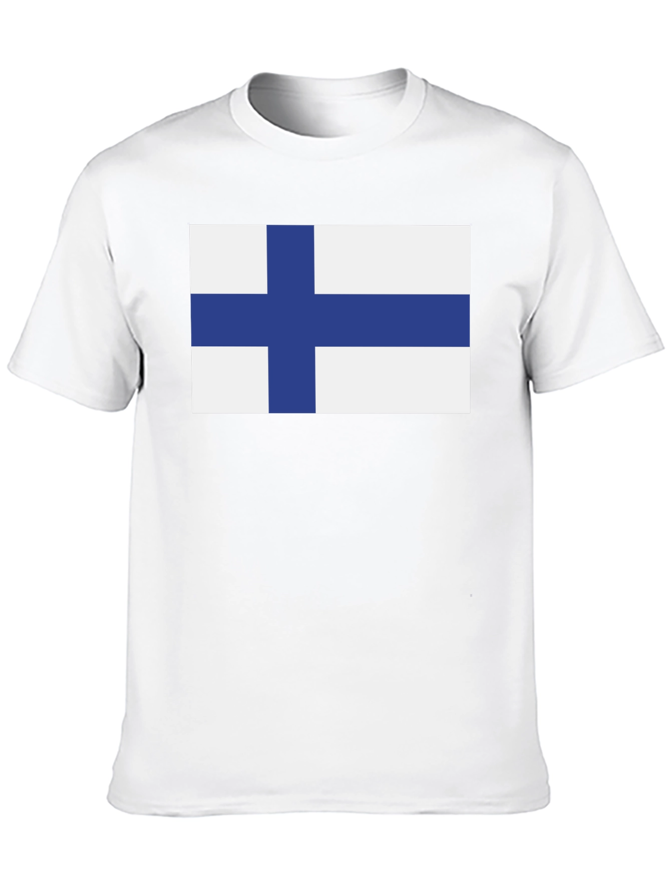 Finland Flag T-Shirt - Black Crew Neck Tee