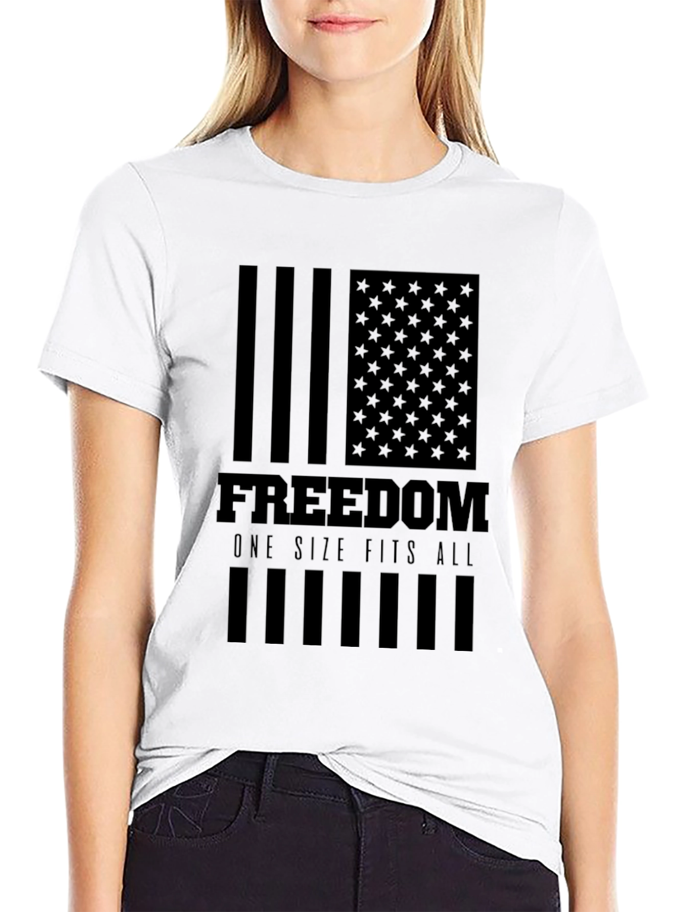 Freedom American Flag Graphic T-Shirt