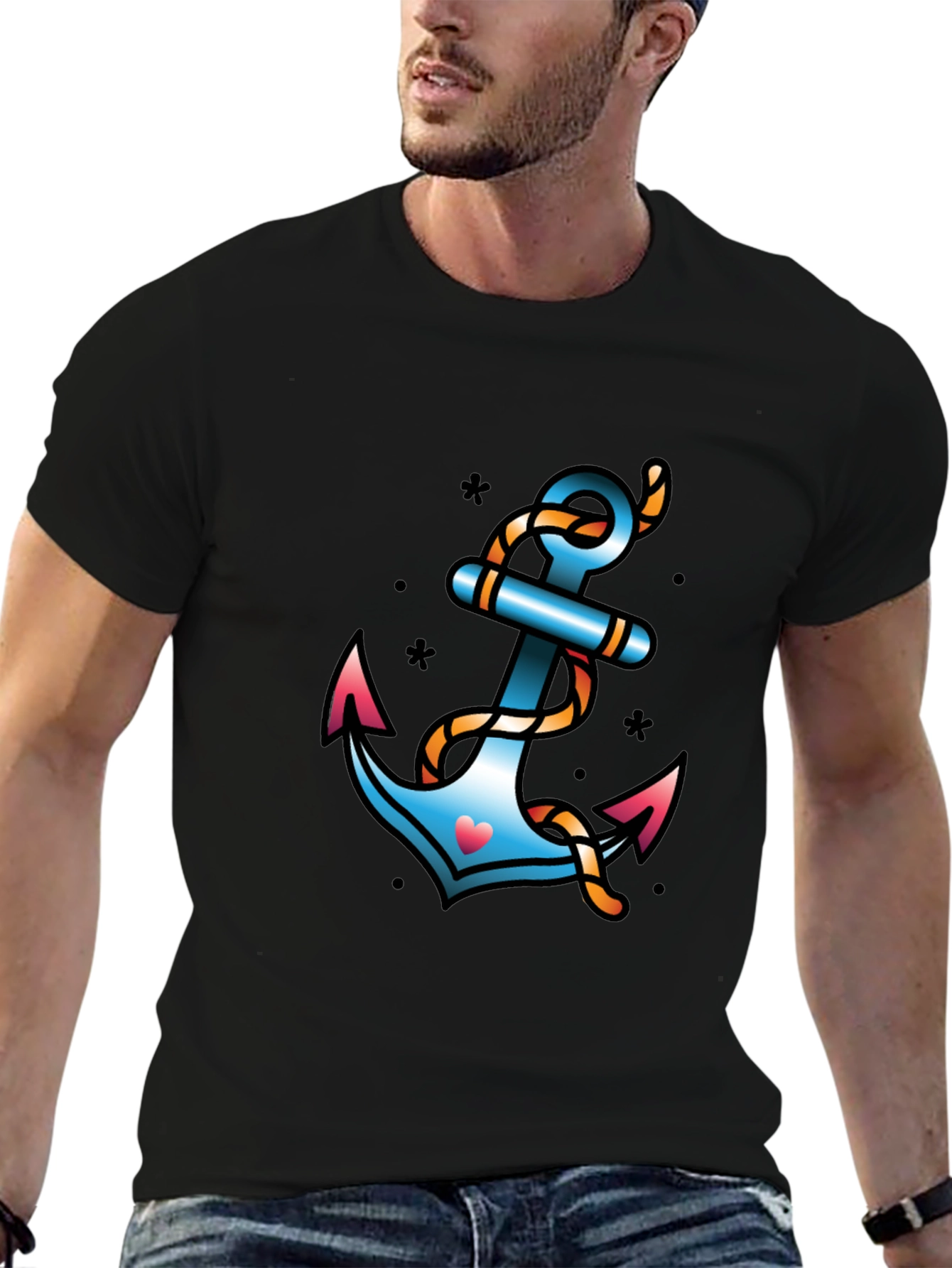 Anchor Heart Tattoo Graphic Tee