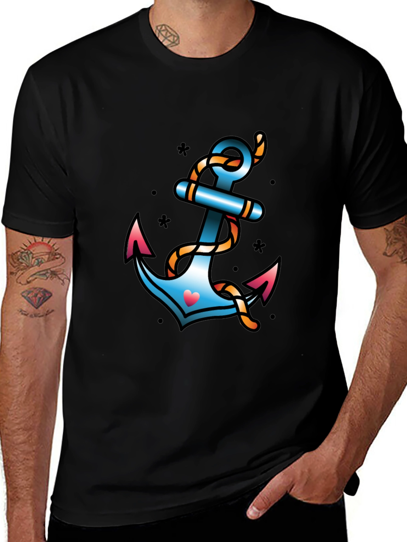 Anchor Heart Tattoo Graphic Tee